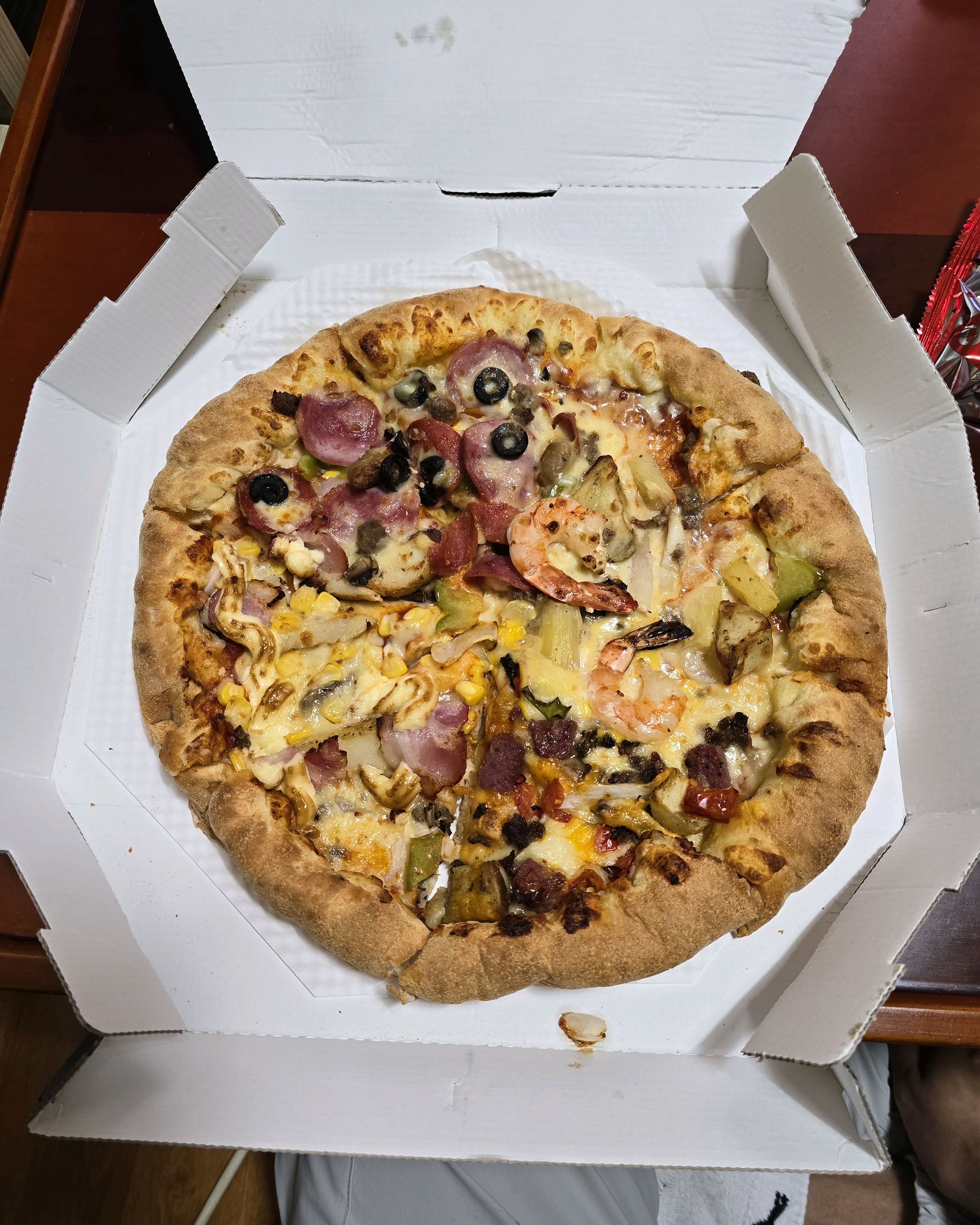 이거 L사이즈 맞나요?? 작아보이는데...맛은 괜춘 - 천호동 맛집 도미노피자 천호암사점