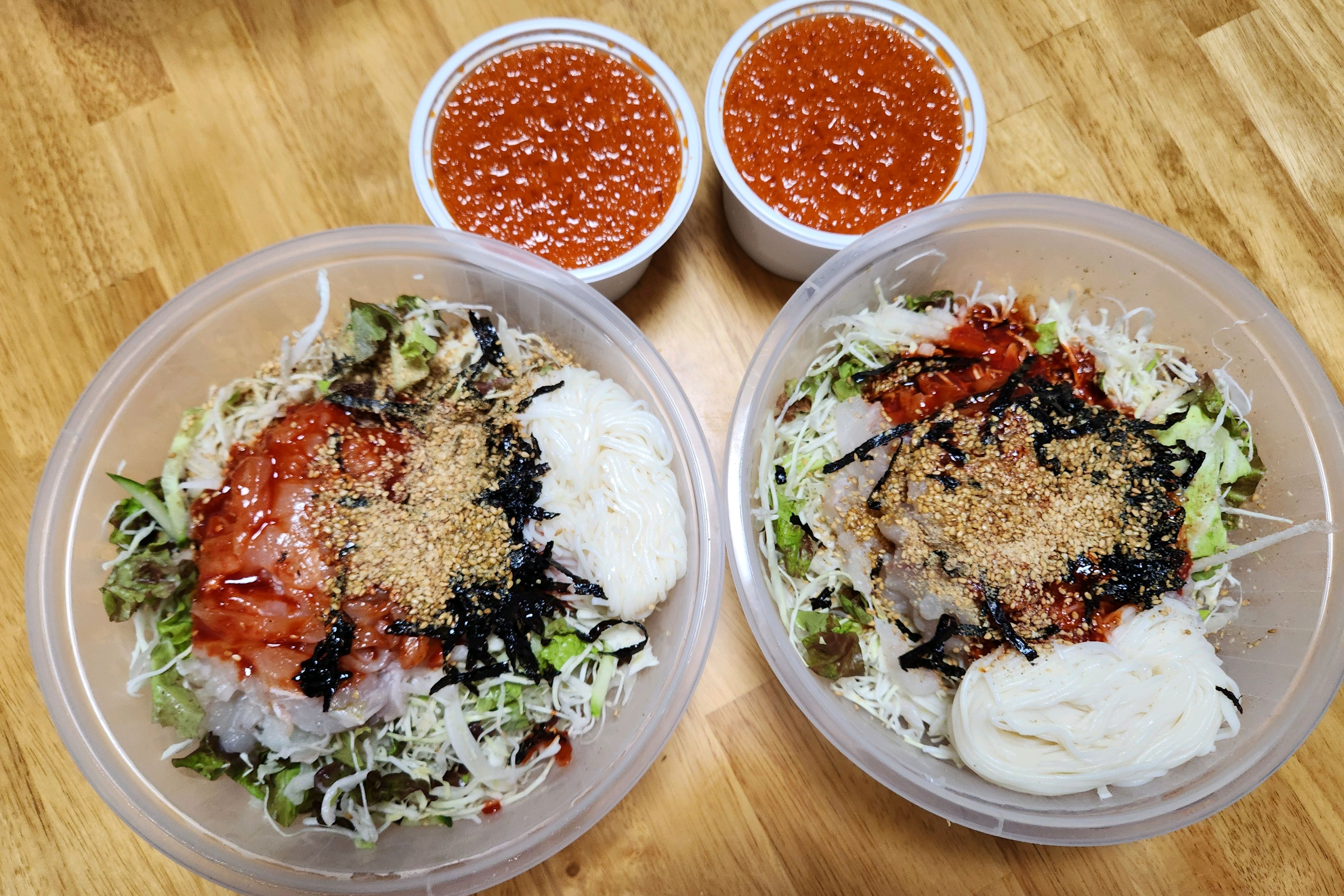 포장에도 국수가있네요,, ㄱㅋ - 안양 맛집 포항물회