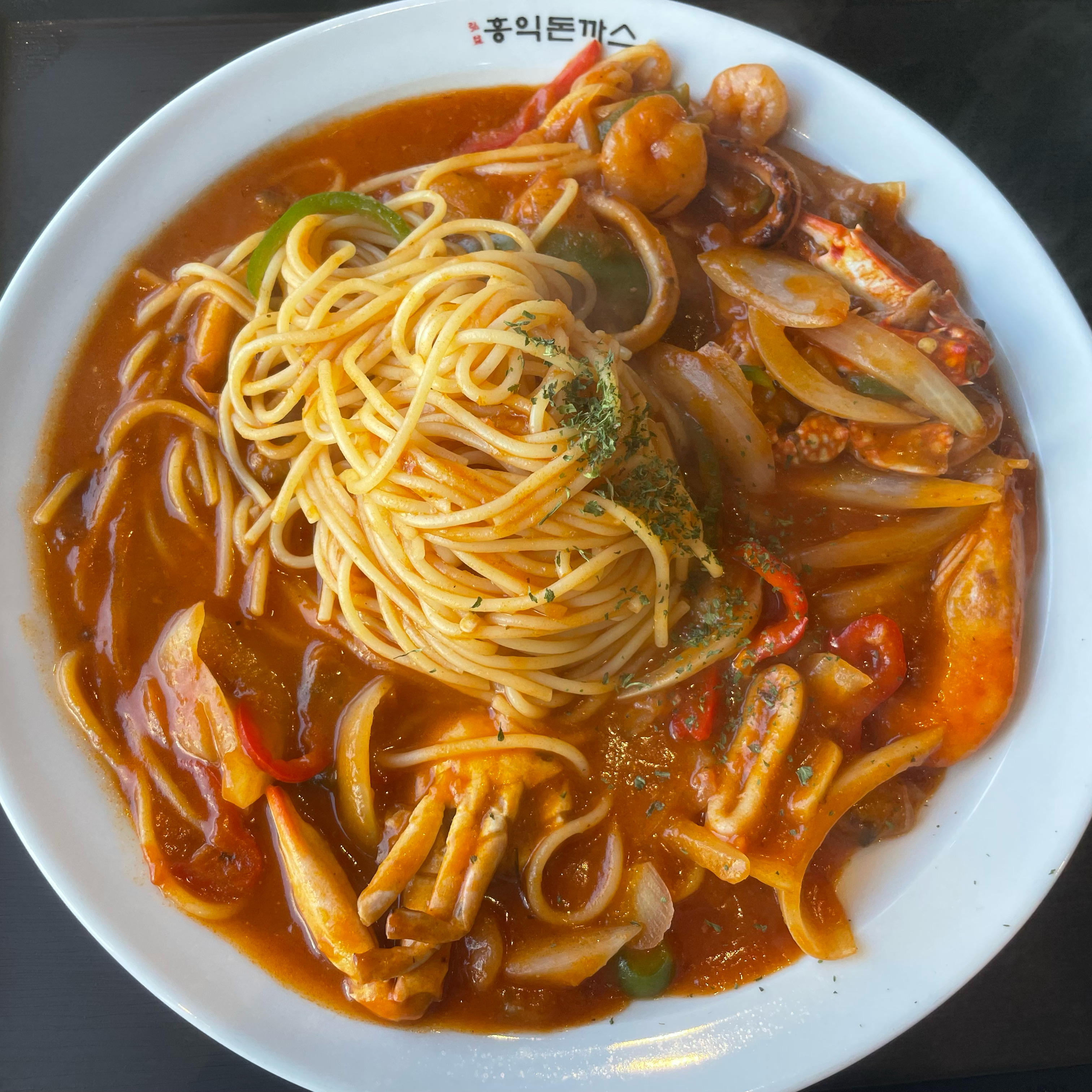 토마토해물파스타 여러가지해물들이 - 파주 운정 맛집 홍익돈까스 파주운정점