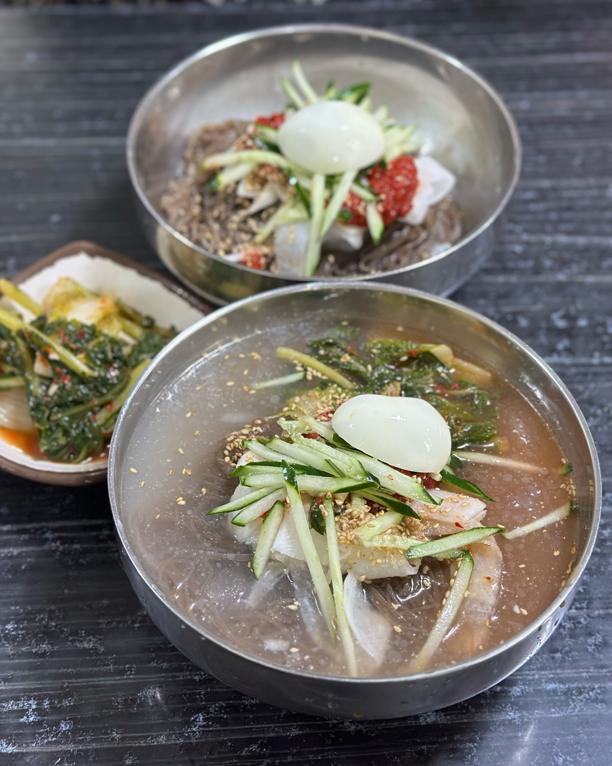 열무냉면과 비빔냉면 - 천호동 맛집 꽃집냉면