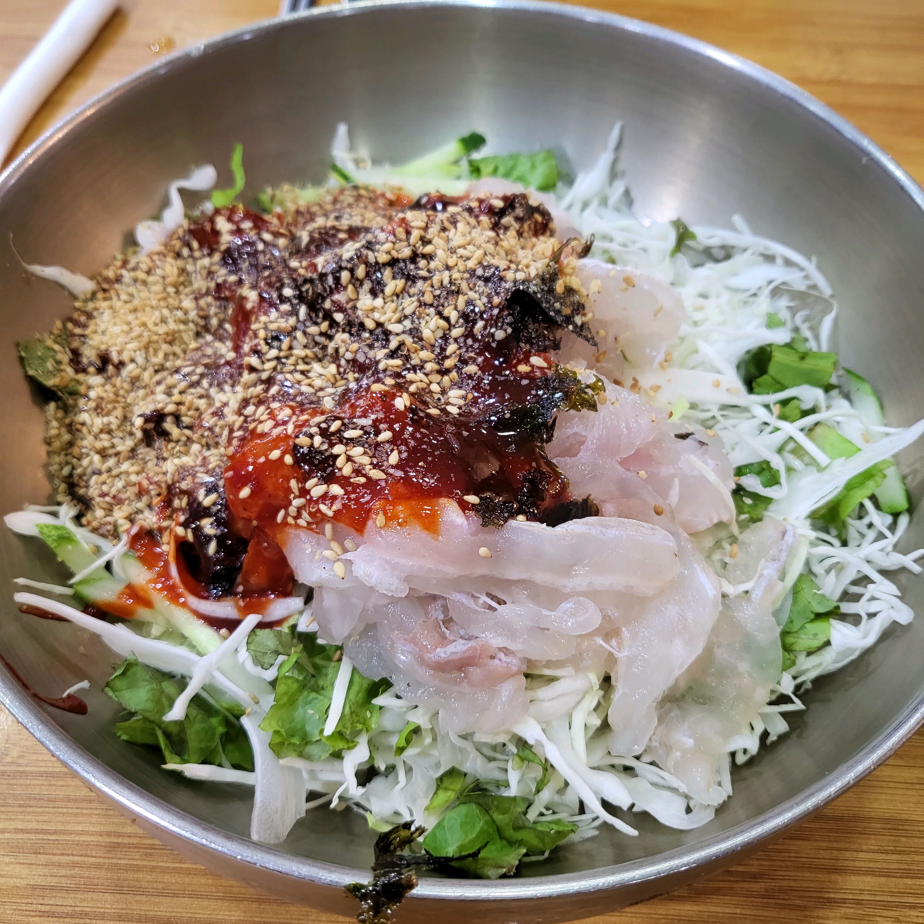 육수랑 같이 먹으면 진짜 시원해서 맛있어요! - 안양 맛집 포항물회