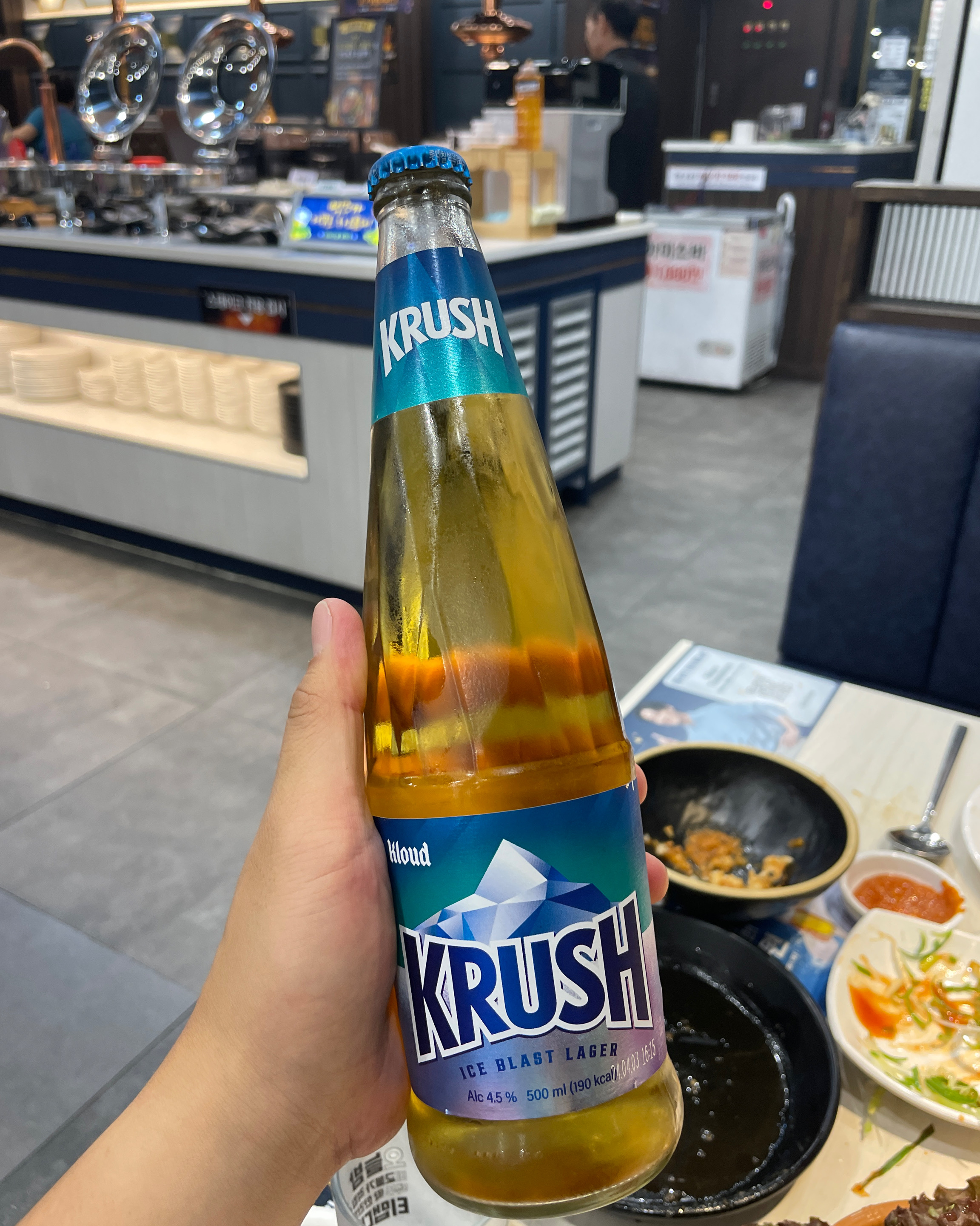 시원한 크러시맥주와 명륜진사갈비 돼지 갈비의 조합이 최고! - 방화동 맛집 명륜진사갈비 서울방화점