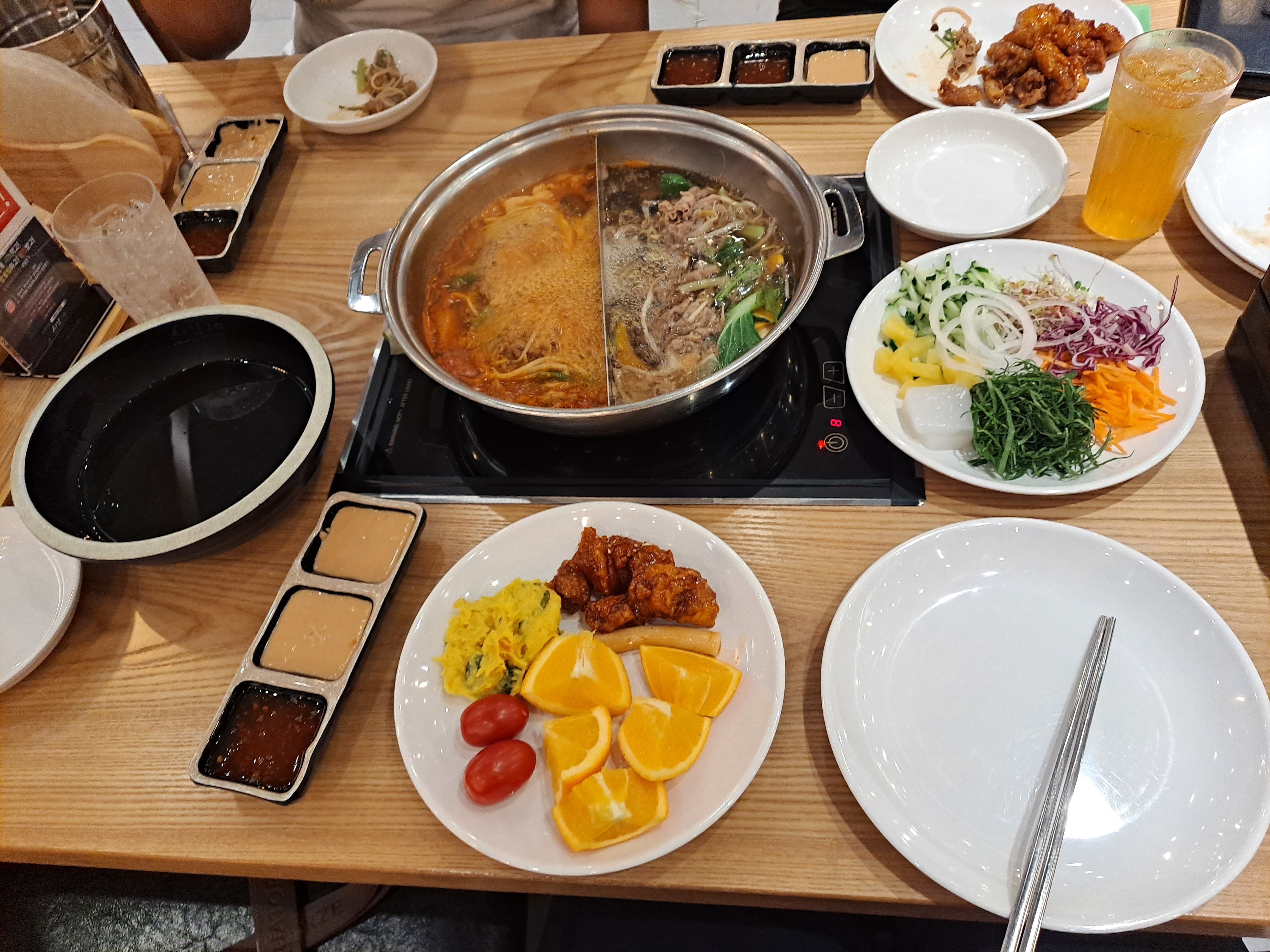 야채와 고기 ^^맛나고. 건강한 한끼 조합으로 먹고왔어요 - 진주 평거동 맛집 샤브20 진주점