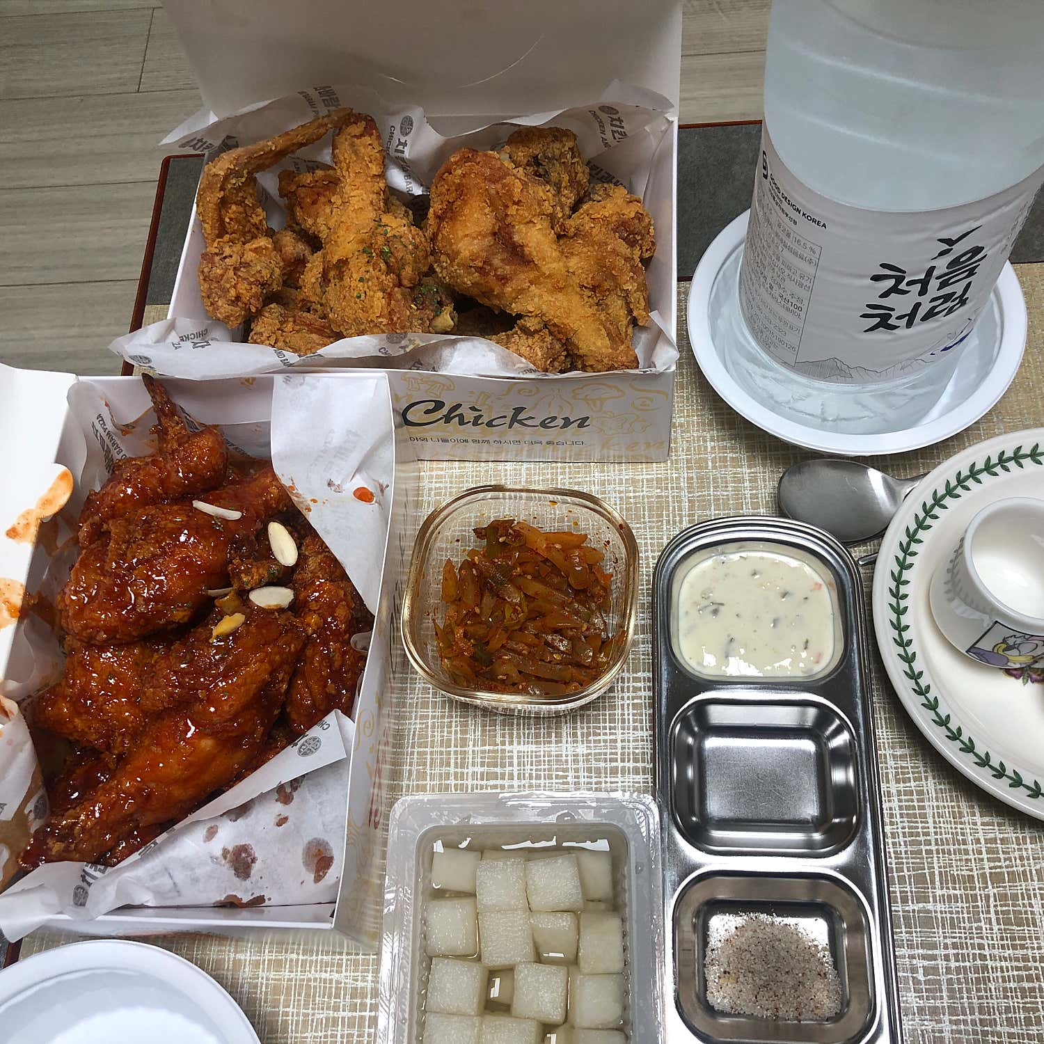 푸짐한 치피떡세트 상차림