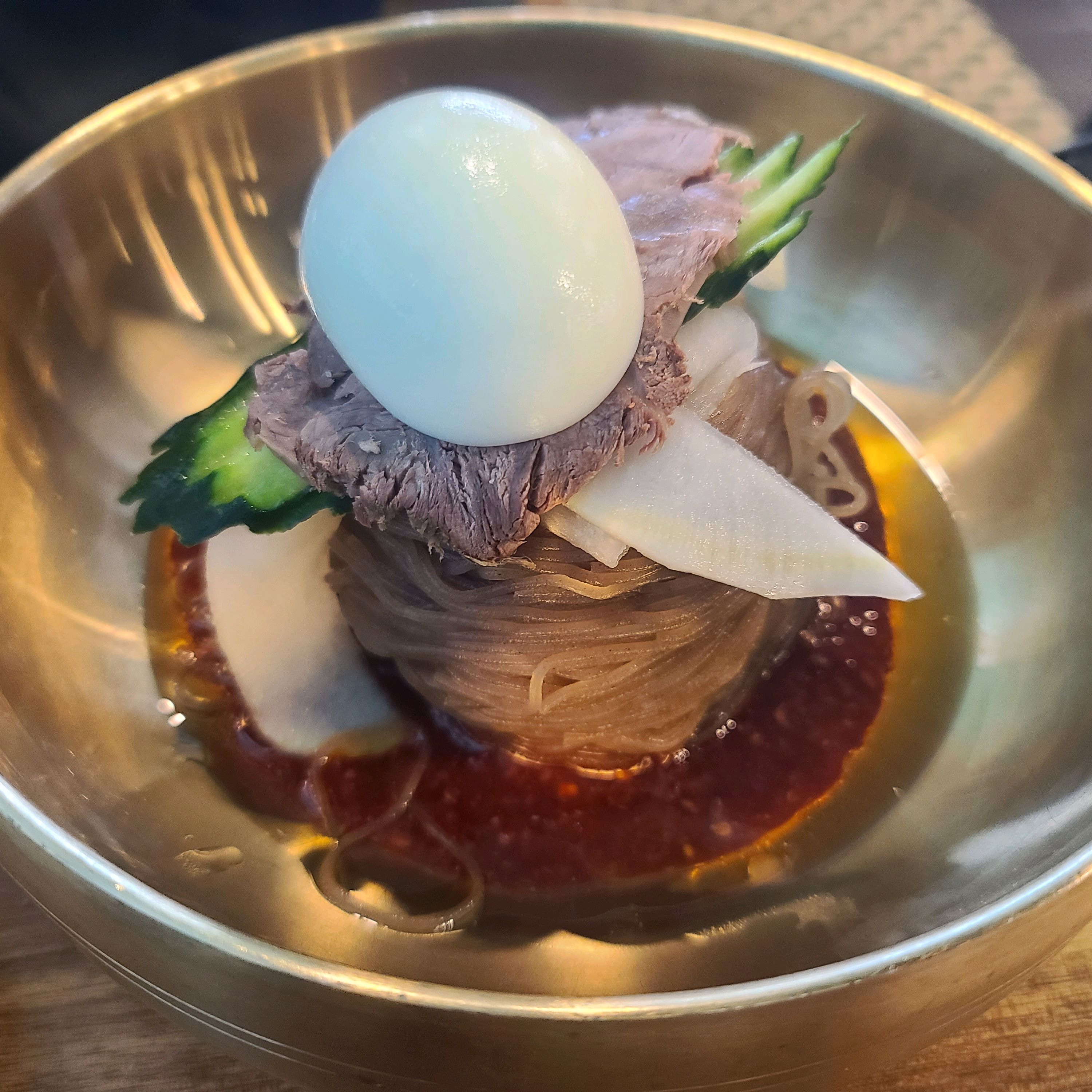 평양냉면, 비빔냉면 둘다 정말 맛있었어요 - 송정 맛집 릉라각 평양냉면