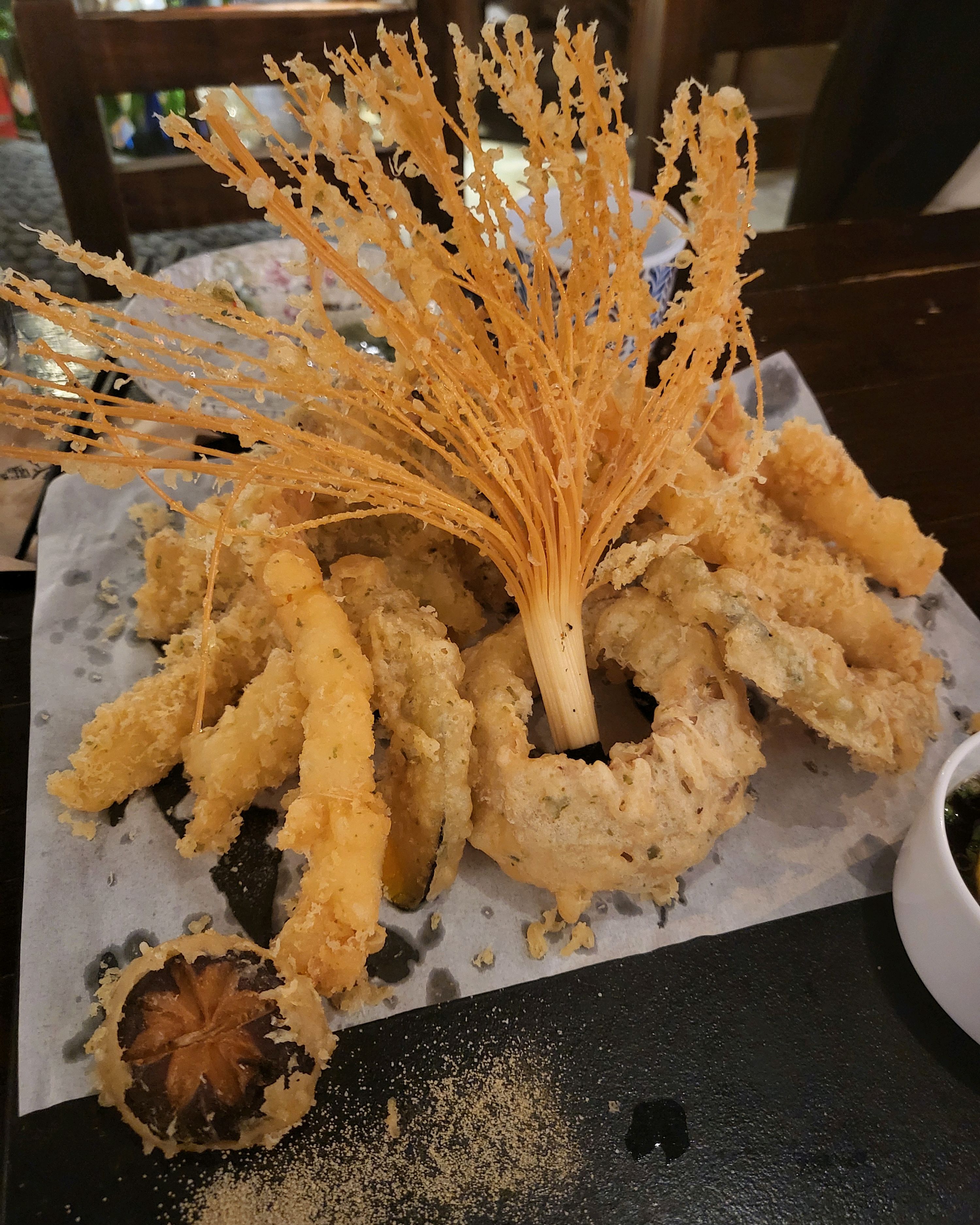 모듬 덴뿌라 진ㅉㅏ 늦게 나오고 양도 적지만 맛은 최고! 넓어서 인원 많을때 가기 좋은곳 - 천호동 맛집 스키마야 천호본점