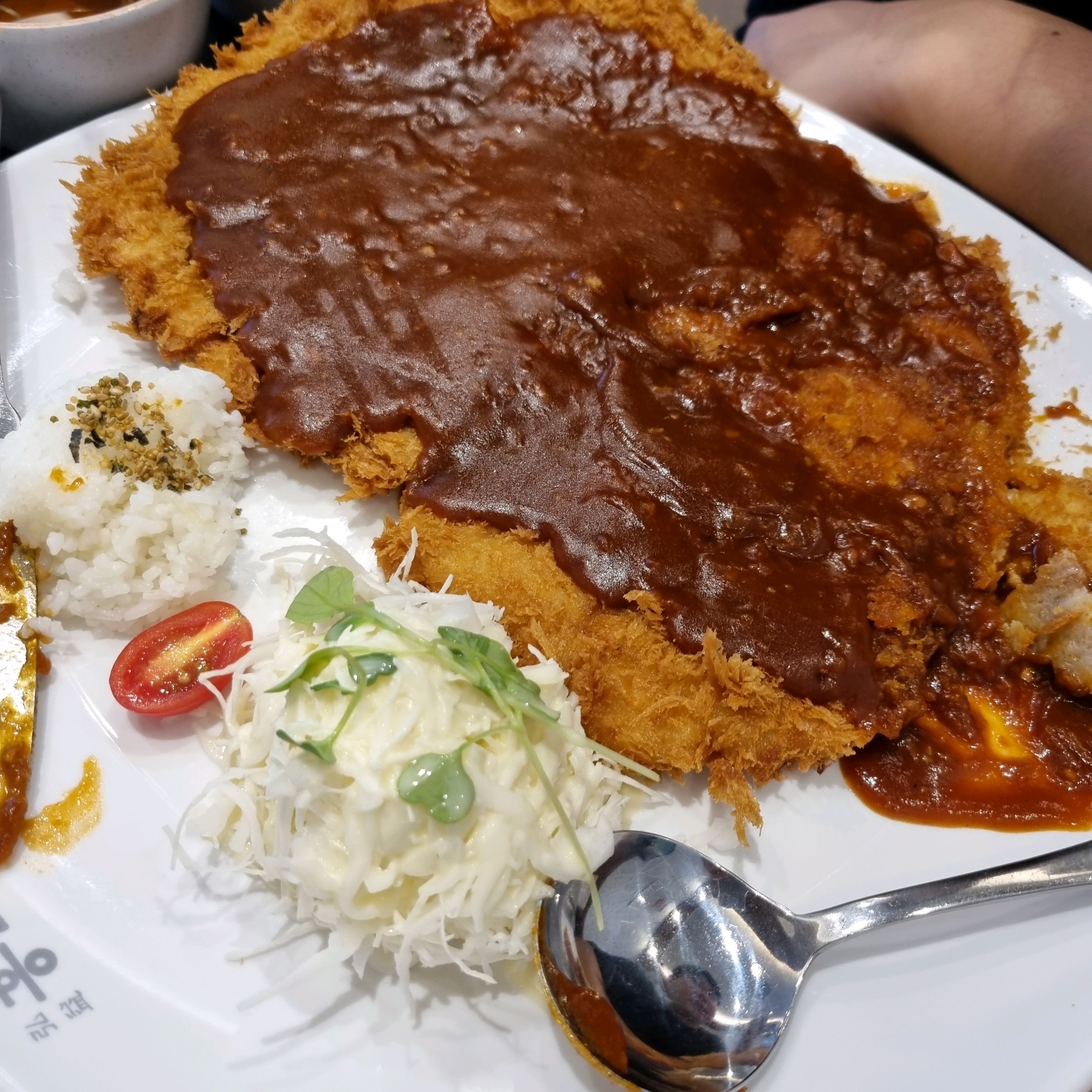 홍돈 양 대박이고 볶음우동은 불맛이 넘 맛나요 해물 토마토스파게틴 소스가 좀 시큼하네요 - 홍천 맛집 홍익돈까스 홍천점