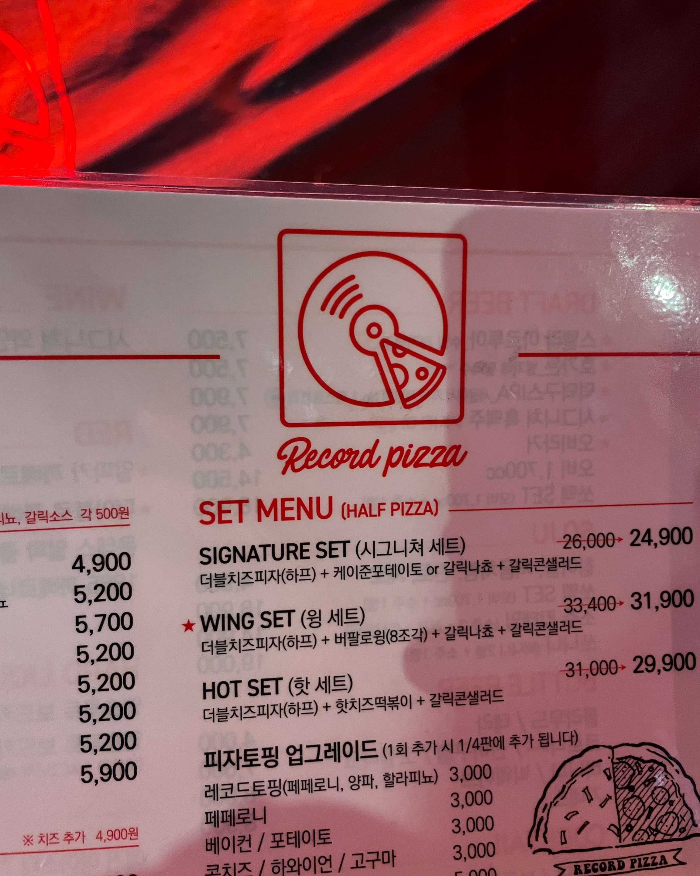 
신길역식당 레코드피자 신길점