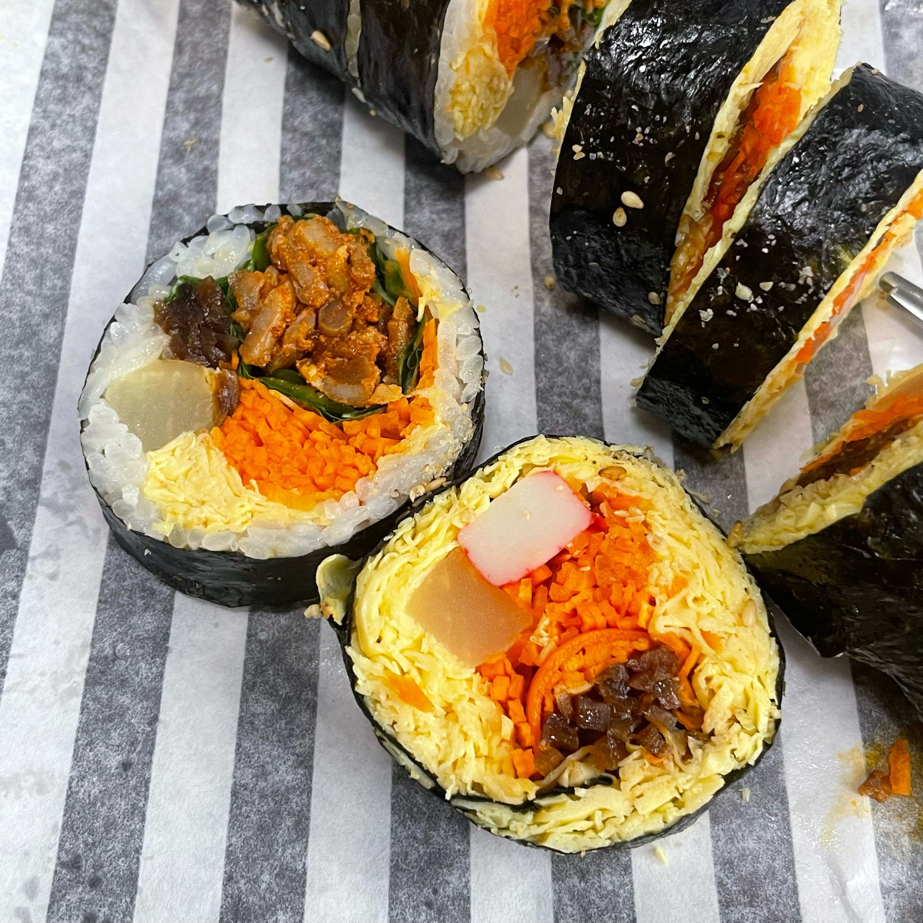 Gimbap from the restaurant in Amsa-dong, Gangdong-gu, Seoul