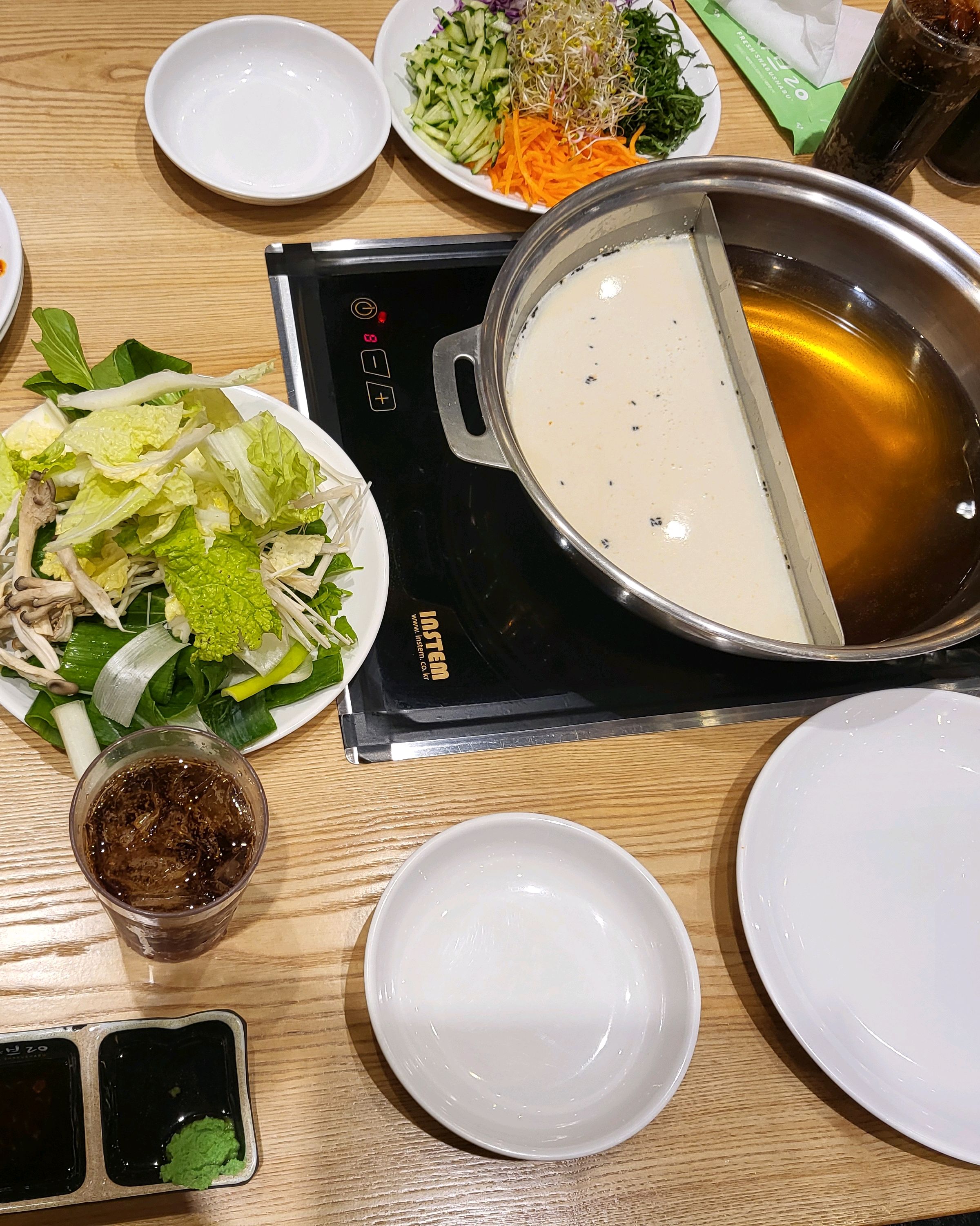 맛있어서 2회차 방문 콩육수는 호불호 갈릴듯해요 가쓰오부시 얼큰 조합 추천 - 부천시청역 맛집 샤브20 부천시청점
