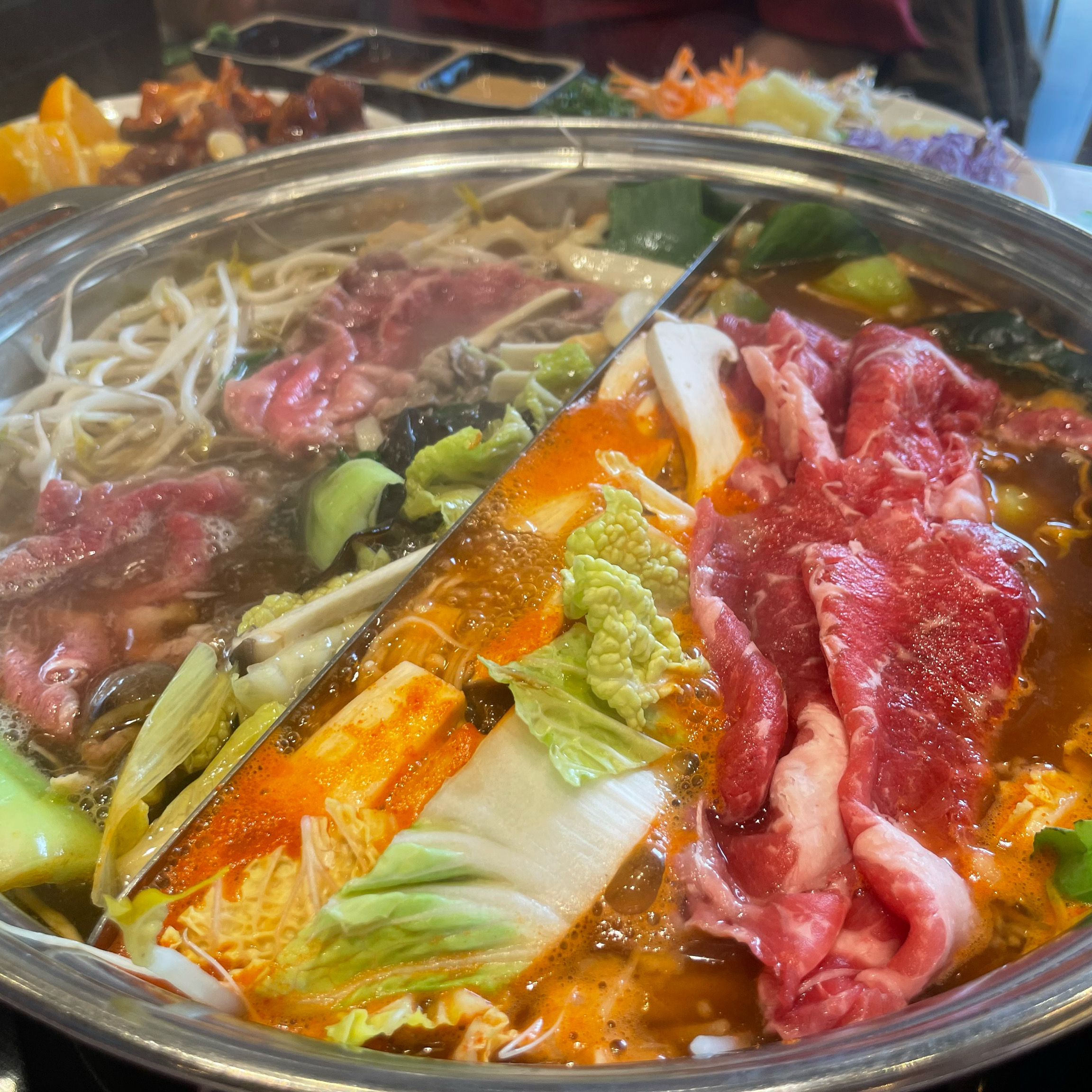 야채들이 신선하고 고기무한리필이라서 푸짐하게 먹었네요~! - 양산 증산 맛집 샤브20 양산증산점