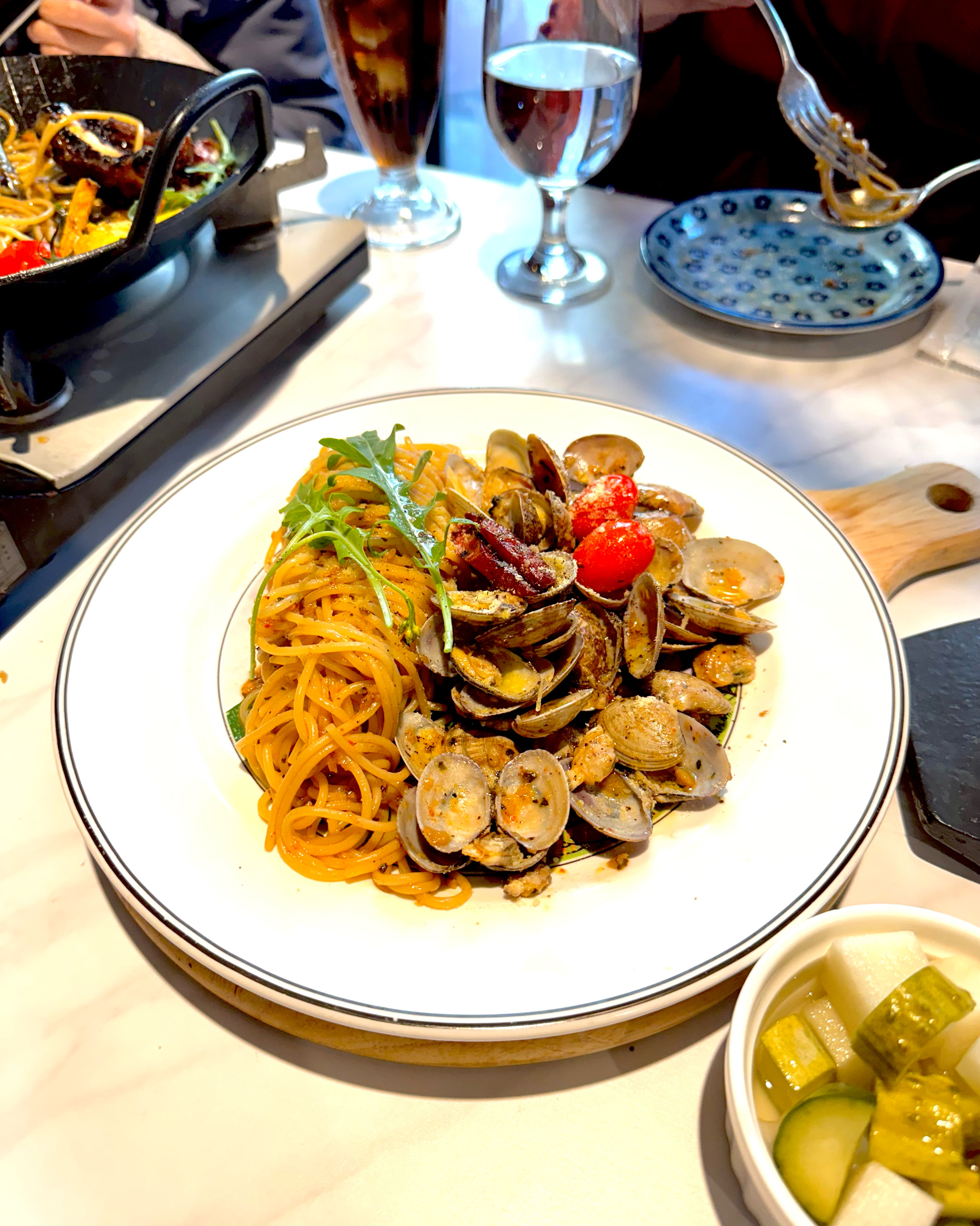 Ddasik Galbi Pasta Mangwon, a pasta restaurant near Sangsu Station, Seoul, Korea