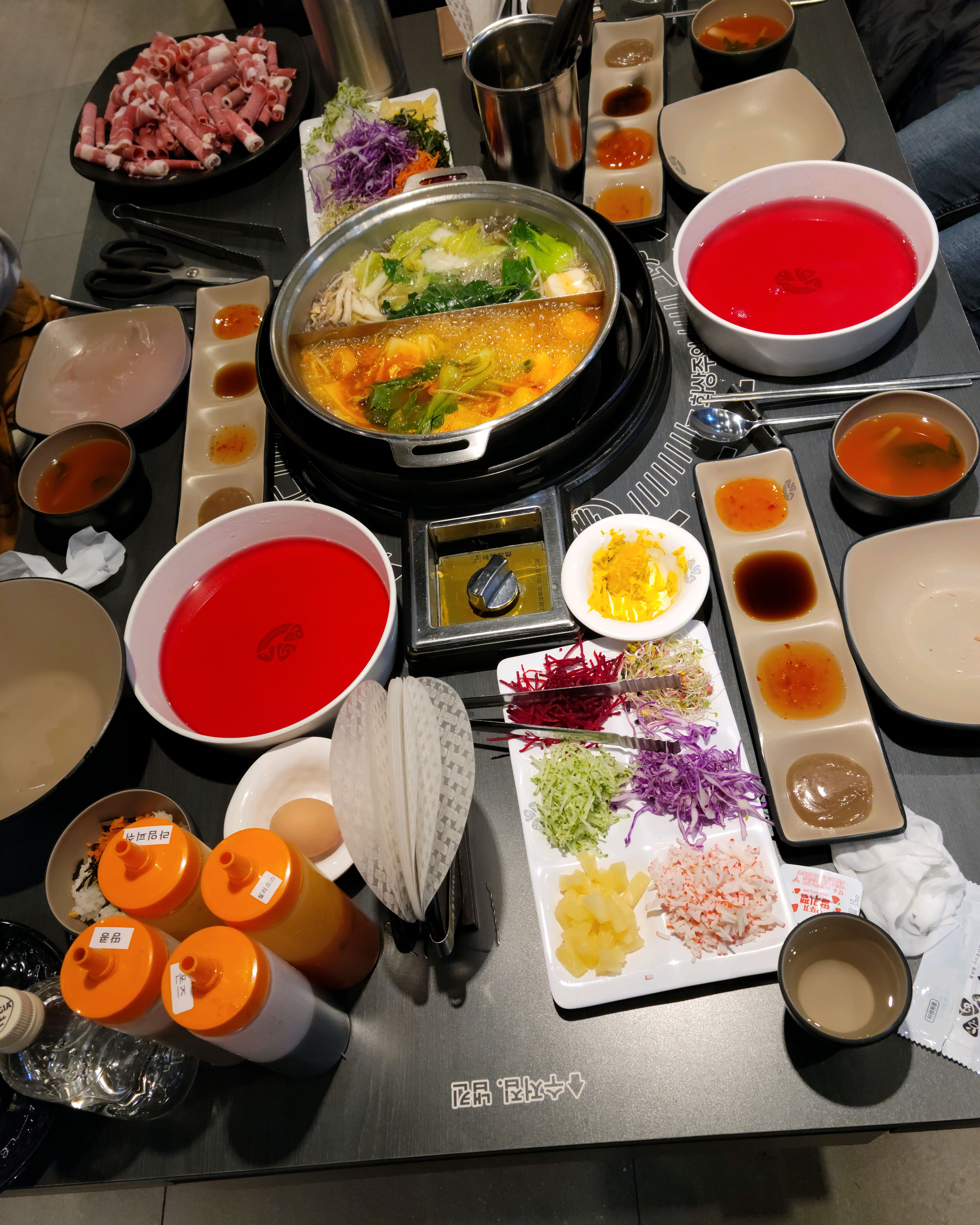 반반 육수 월남쌈 샤브샤브 시켰어요 - 배곧 맛집 소담촌 배곧점