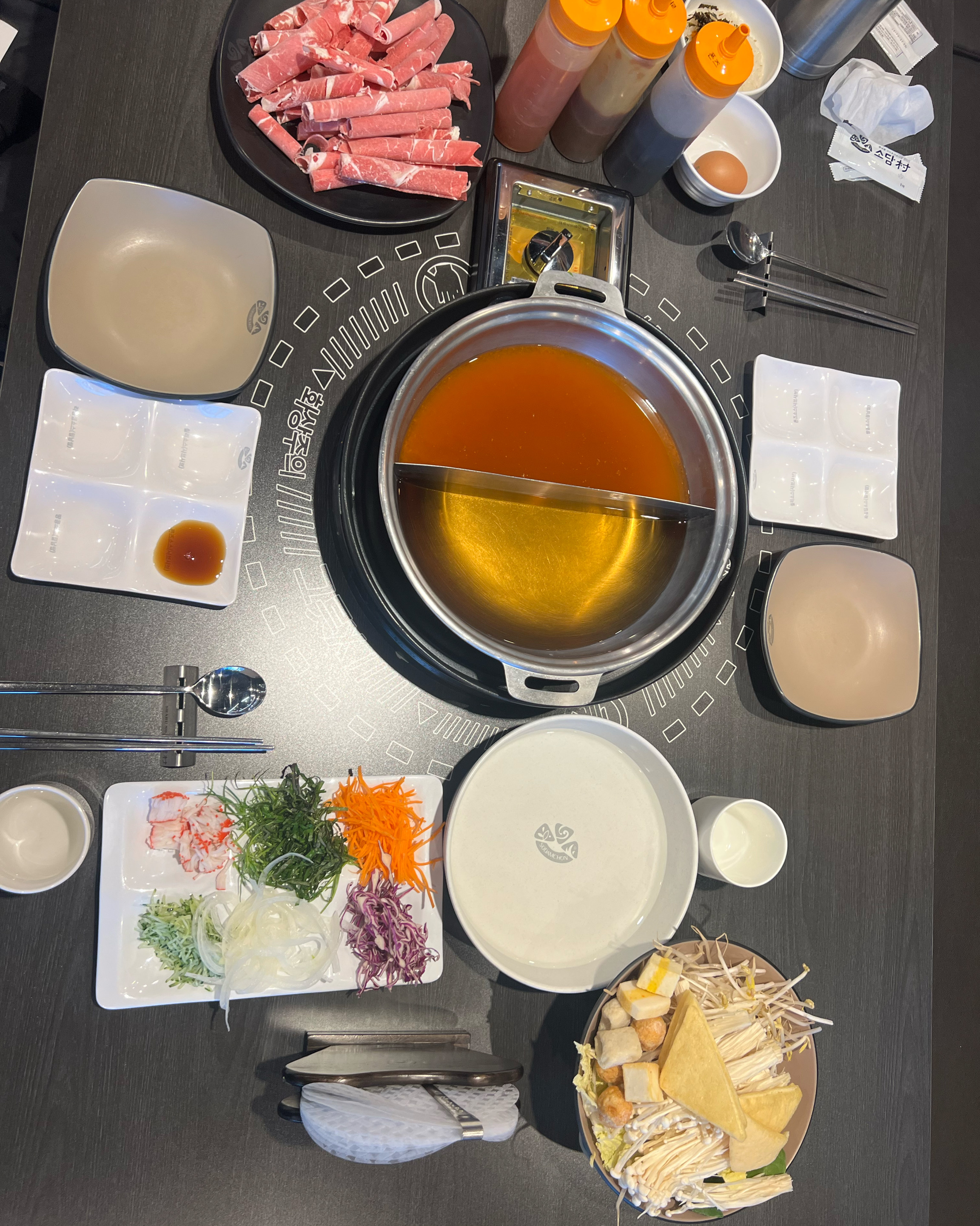 산동에서 샤브샤브 먹으면 무조건 가는 소담촌 재료도 신선하고 맛있고 다먹고 나면 먹는 아이