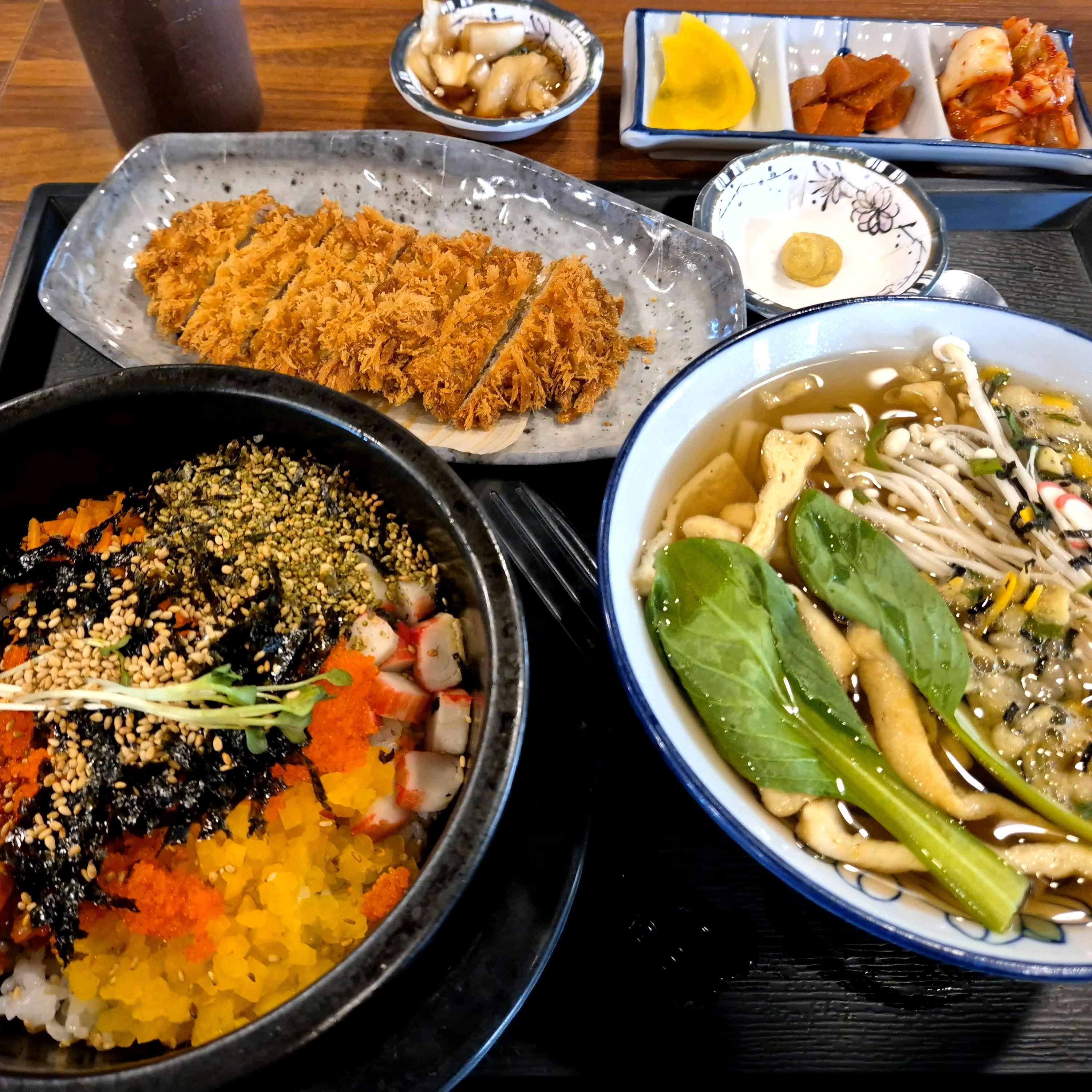 알밥+소우동 세트에 안심한덩이 추가했어요 - 망원동 맛집 망원돈까스