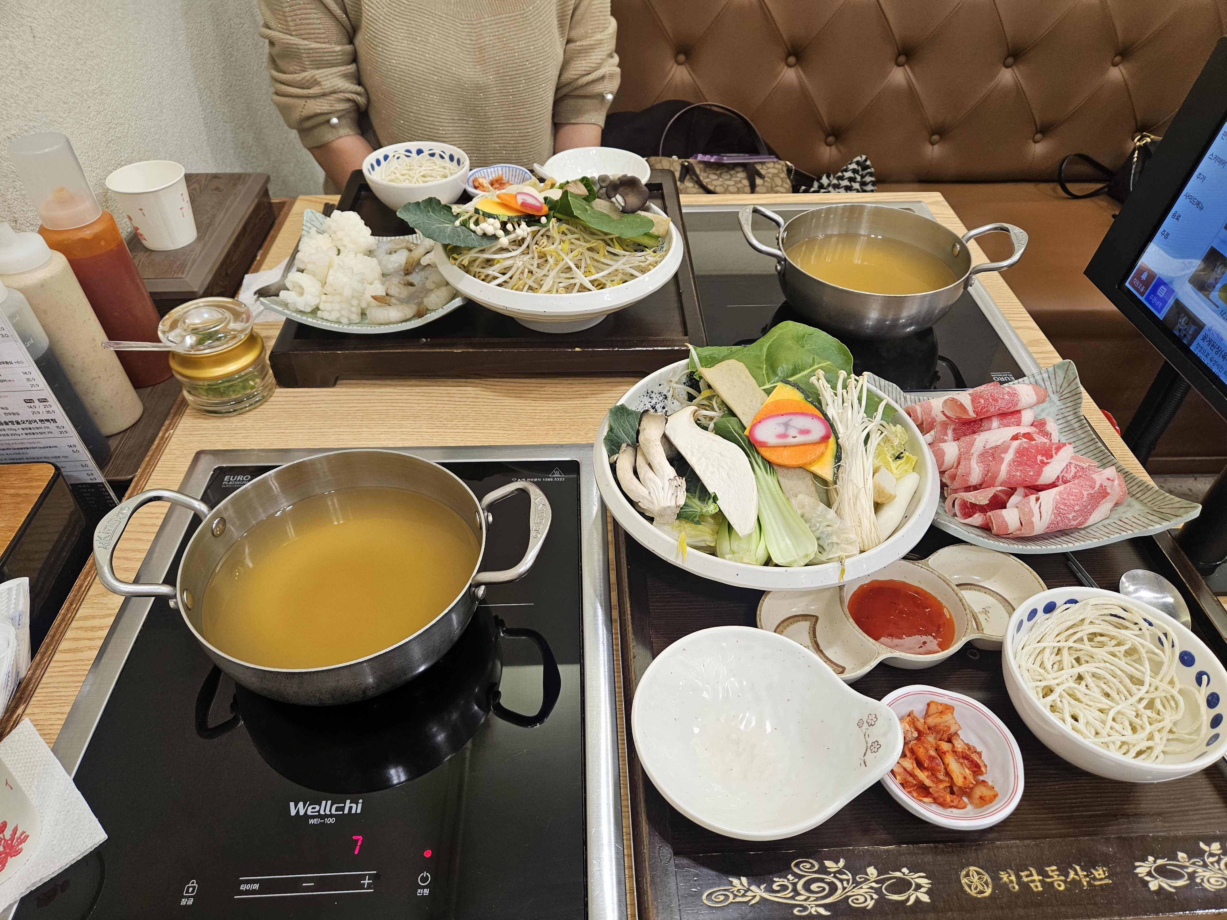 1인 샤브라 위생적이고 - 불당동 맛집 청담동샤브 천안펜타포트점