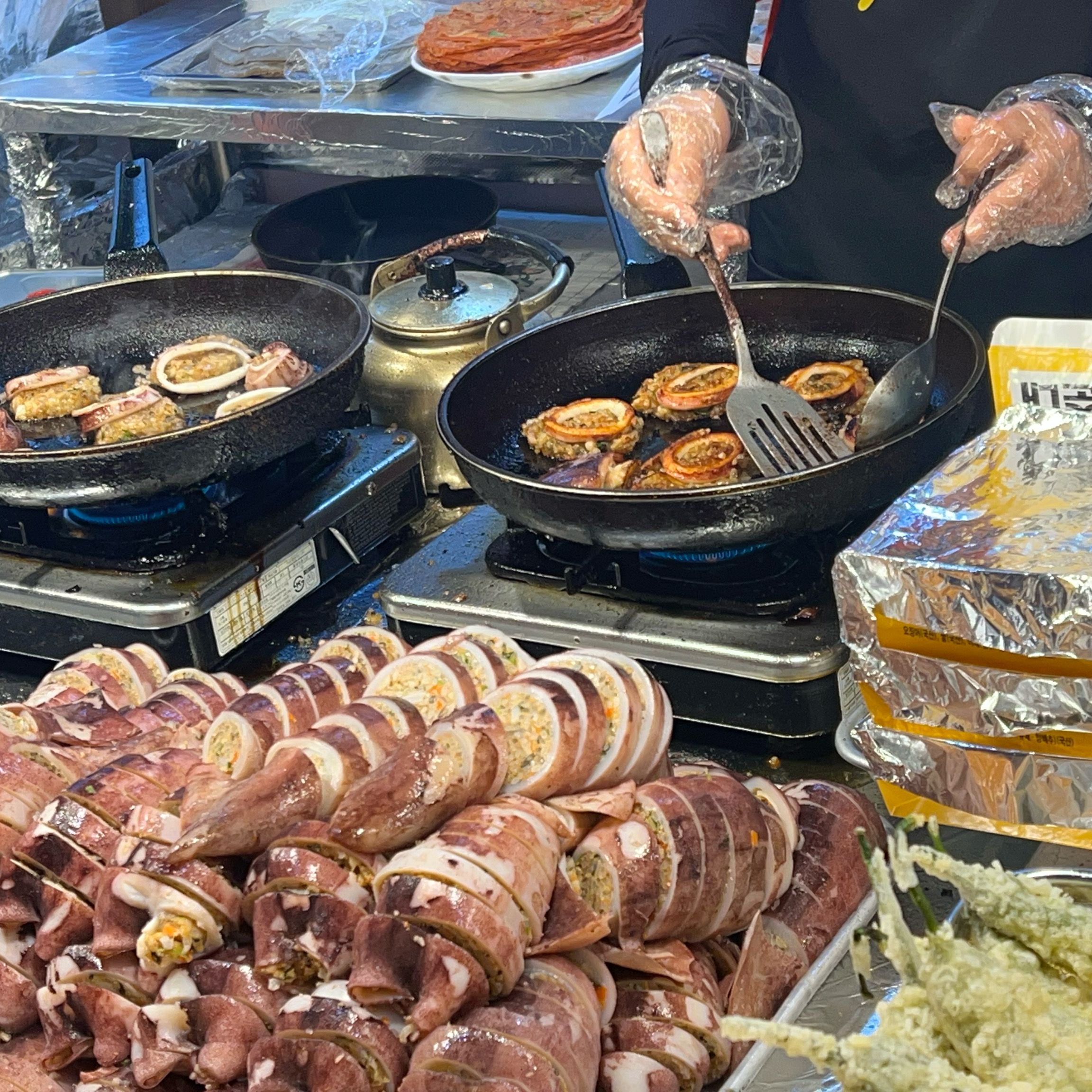 누룽지오징어순대, 아바이순대, 닭강정 주문했어요! - 아바이마을 맛집 서민갑부 시장닭집