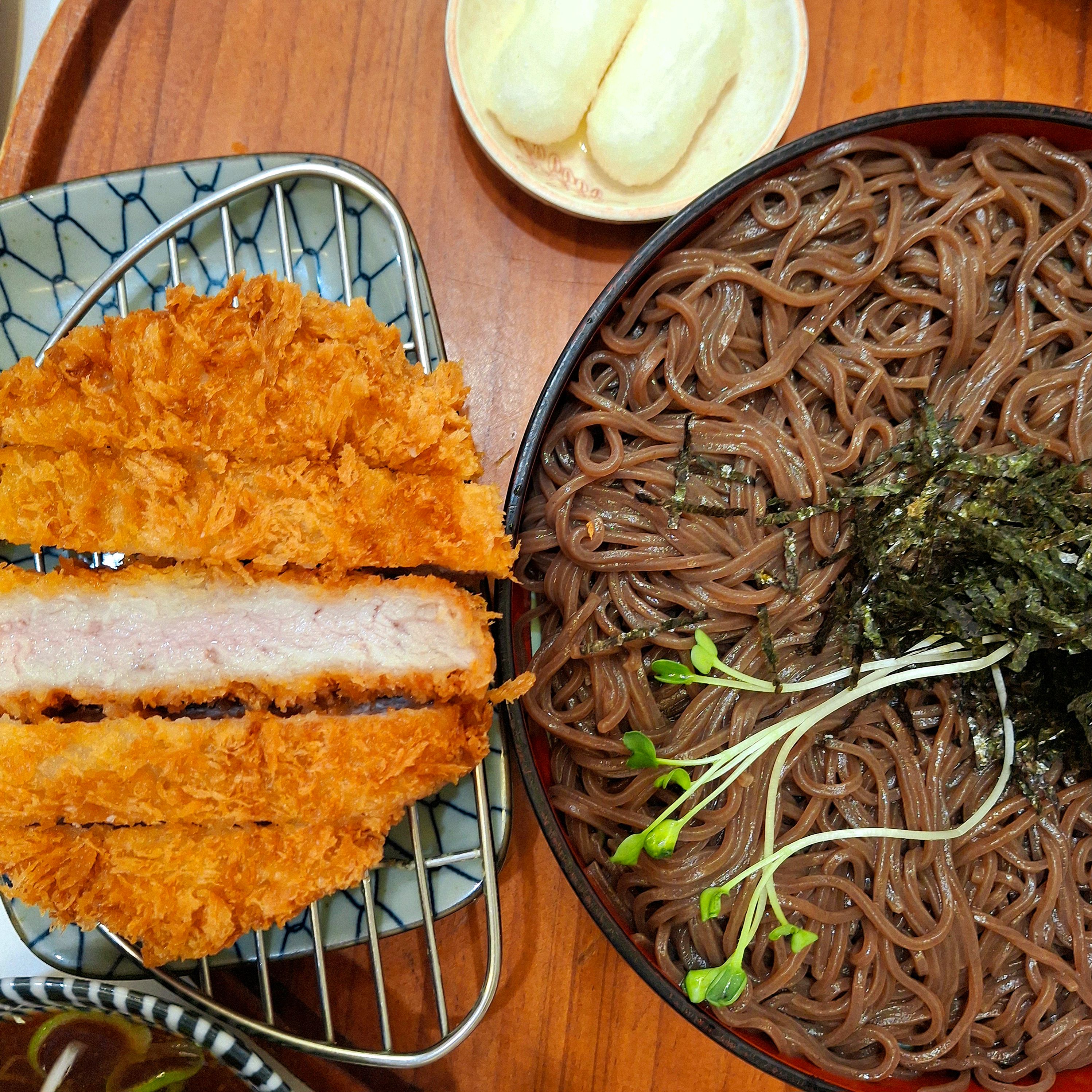 냉소바(부먹) / 자루소바(찍먹) + 돈카츠 - 인천 맛집 백소정 검단사거리역점