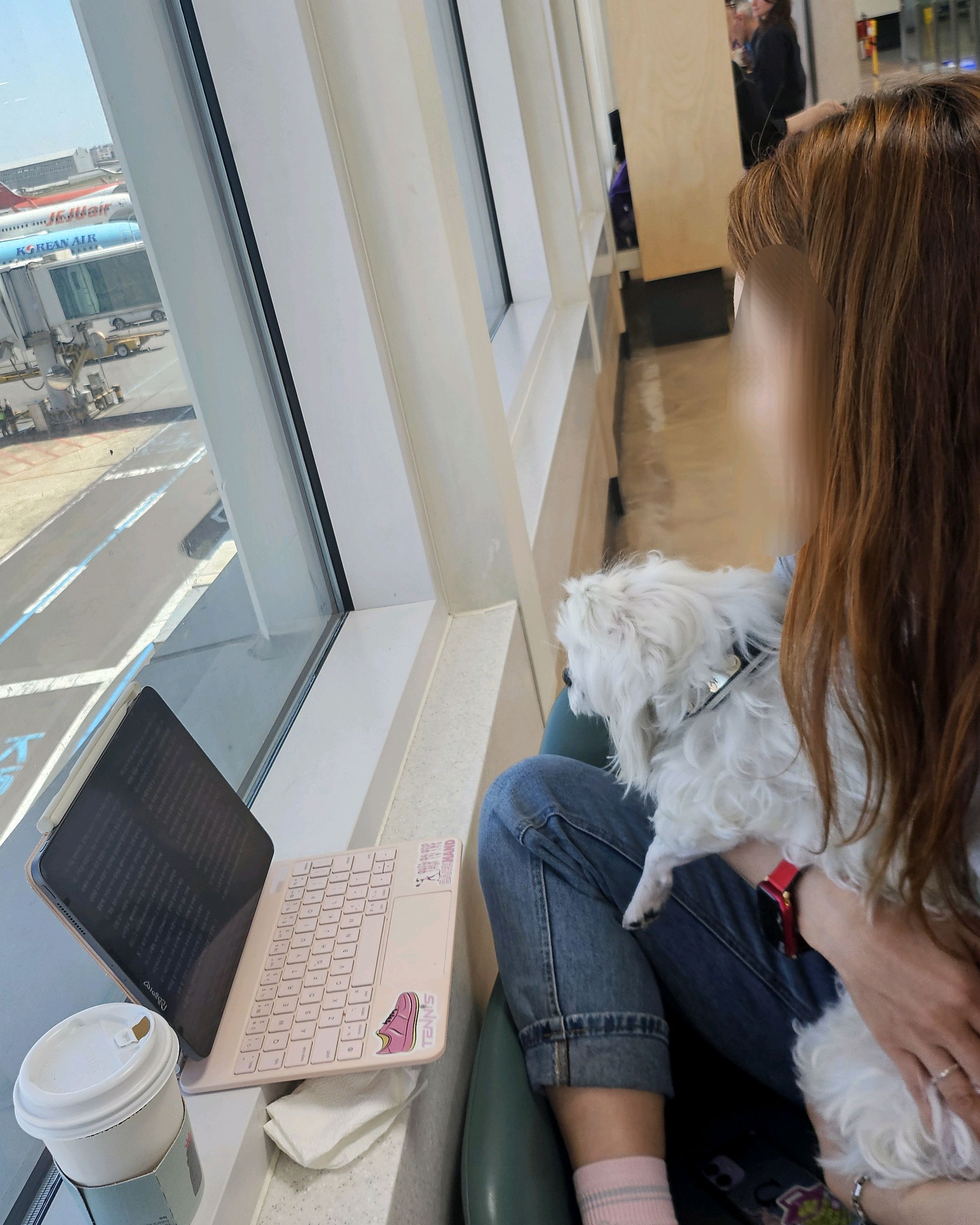 제주공항 검색대 나오자마자 위치한 폴 스미스 커피. 아침 뱅기 일정에 연휴로 사람줄이 엄청
