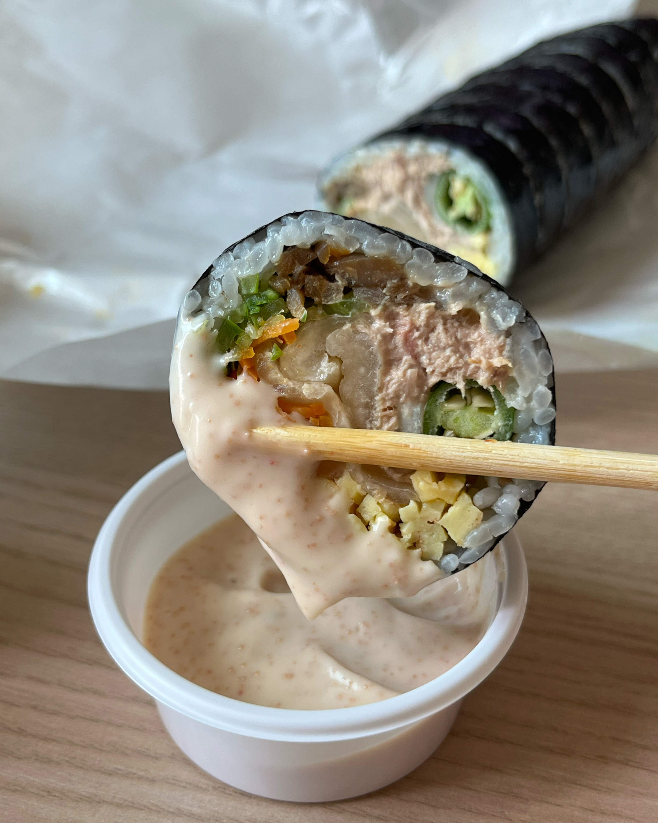 묵참에 땡초추가해서 명란마요나 청양마요 찍으면 극락갑니다 - 대전 맛집 정김밥