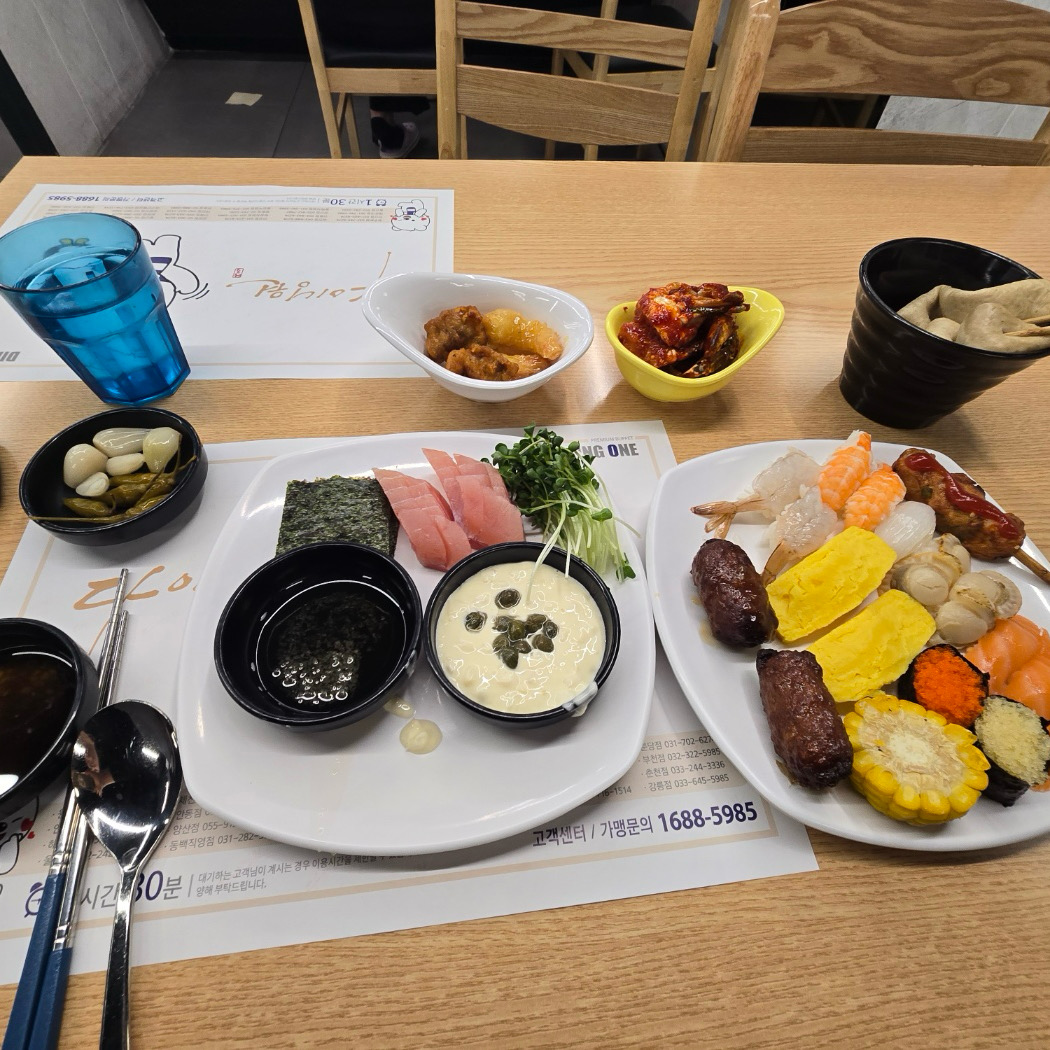 맛있게 잘 먹었습니다~ 군함, 새우 간장, 묵은지 초밥 등 잘먹었어요 - 대전 맛집 다이닝원 대전점