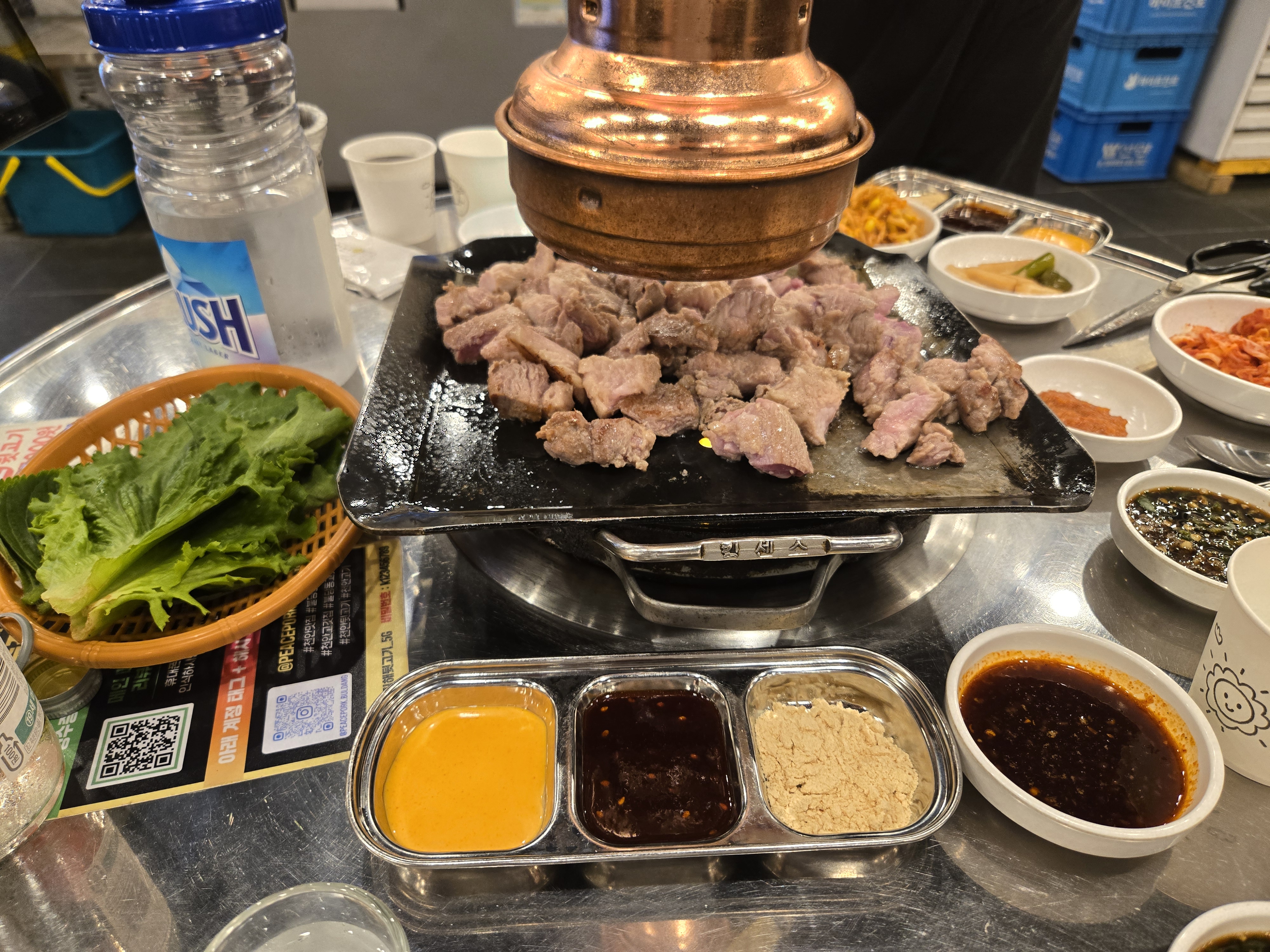 친구들 데려와서 고기사줬는데 맛있다고하네요 - 불당동 맛집 평화김해뒷고기 천안불당점