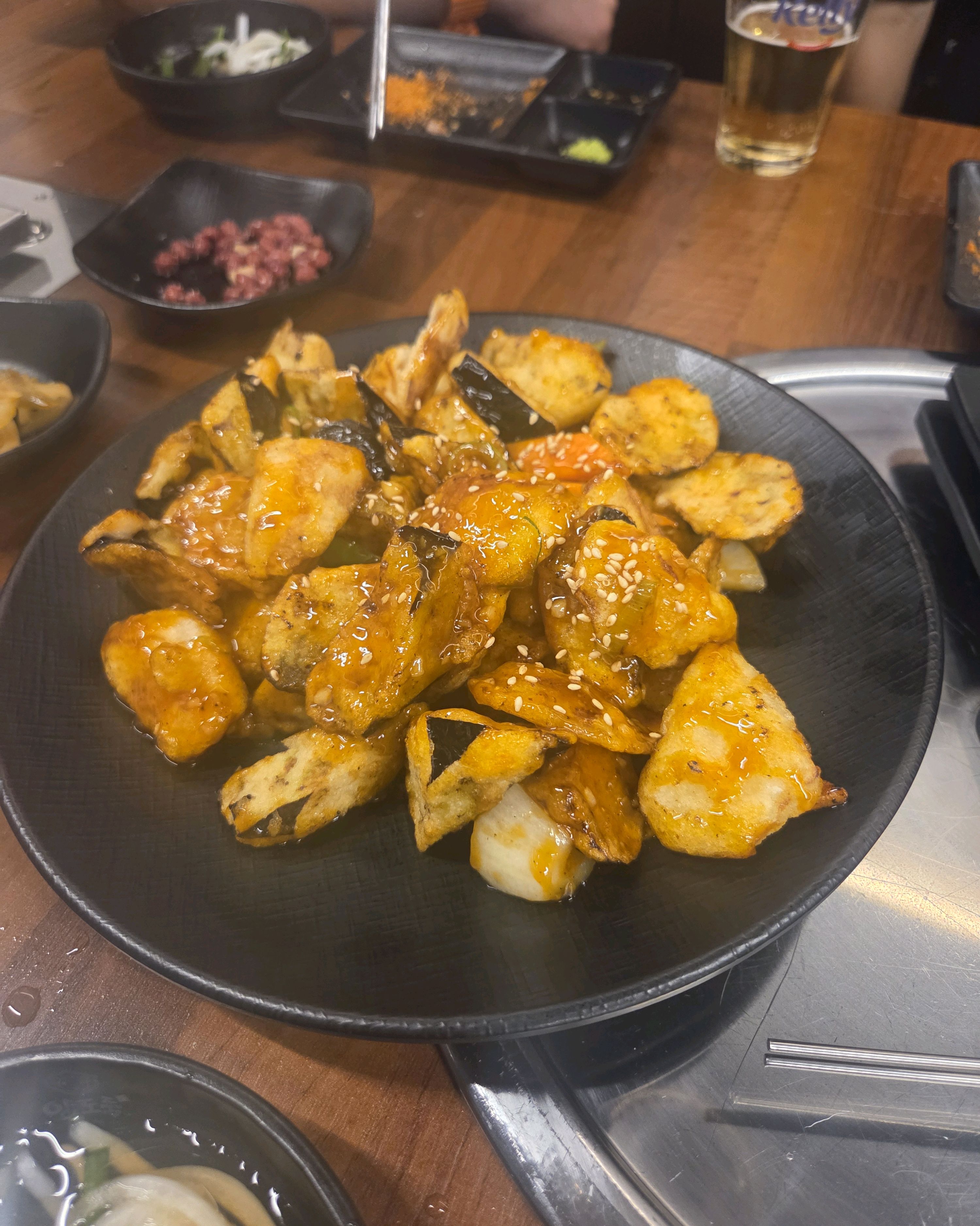 양꼬치 아이들이 좋아해요 가지튀김은 처음시켰는데 너무 맛있네요~^^ - 불당동 맛집 양도둑 신불당점