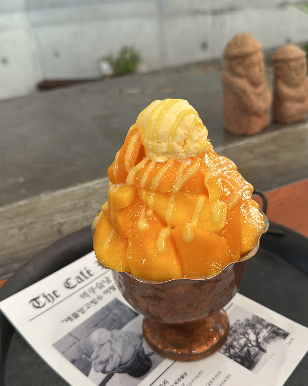 공항 가기전 빙수먹으러왔는데 너무 맛있게 먹고갑니다~ - 제주 맛집 먹쿠슬낭카페