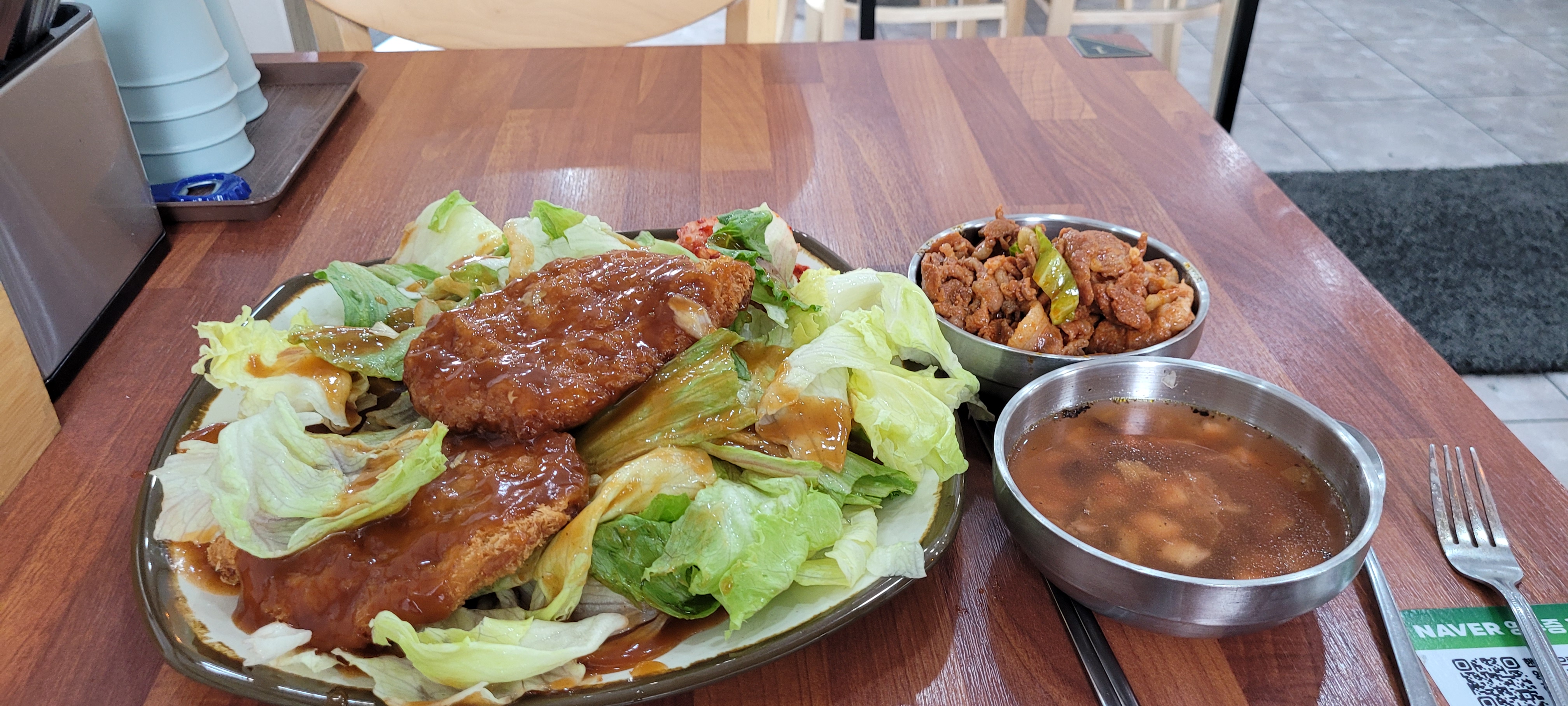돈까스 맛있고  제육 맛있고  양상추  신선하게 잘 먹었습니다 - 대전 맛집 일오삼수제돈까스