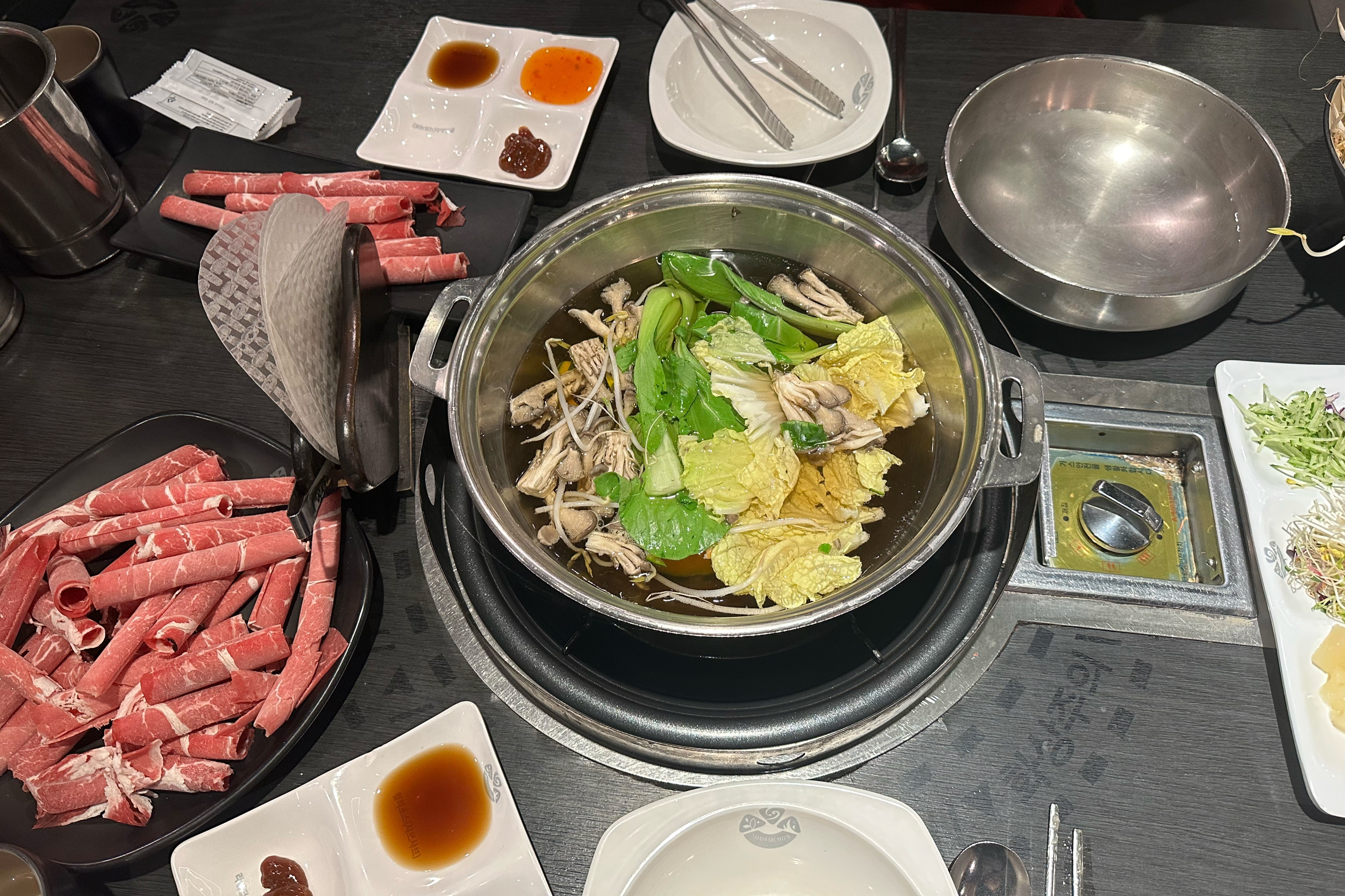 오늘도 채소들 신선하고 샤브샤브 맛있었습니다 - 야탑역 맛집 소담촌 야탑점