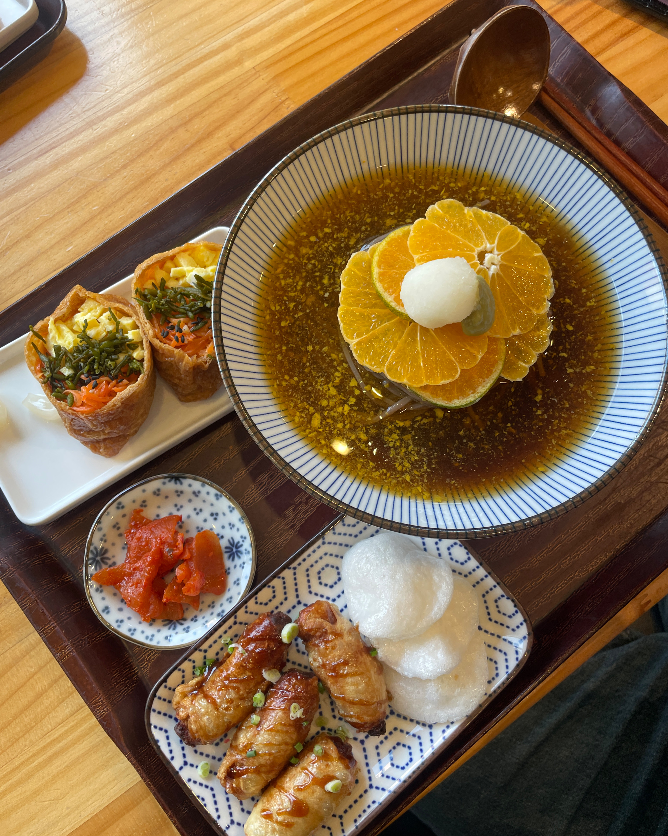 톳유뷰초밥, 닭껍질교자, 고로케, 청귤소바, 토마토캄베즈롤 다 먹어봤어요! 일단 청귤소바랑