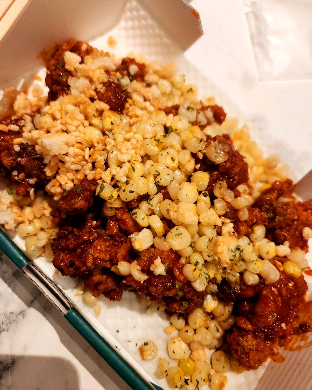 🤍옥수수닭강정 매콤한맛 2인🤍 먹었어요! - 경포대 맛집 강릉닭강정