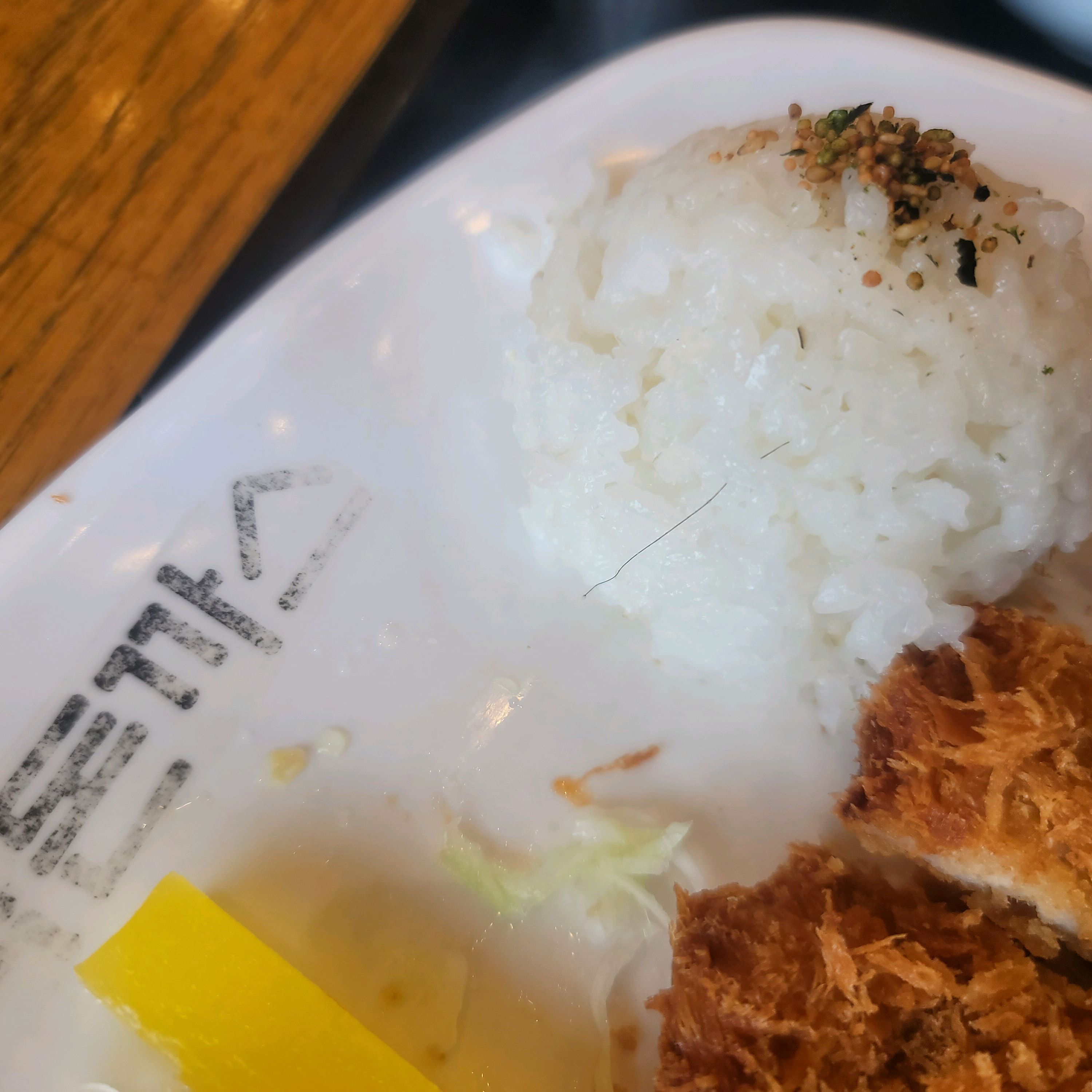 청결좀 신경 쓰셔야할듯 밥에 머리카락 이라니.. - 평택 안중 맛집 홍익돈까스 안중점