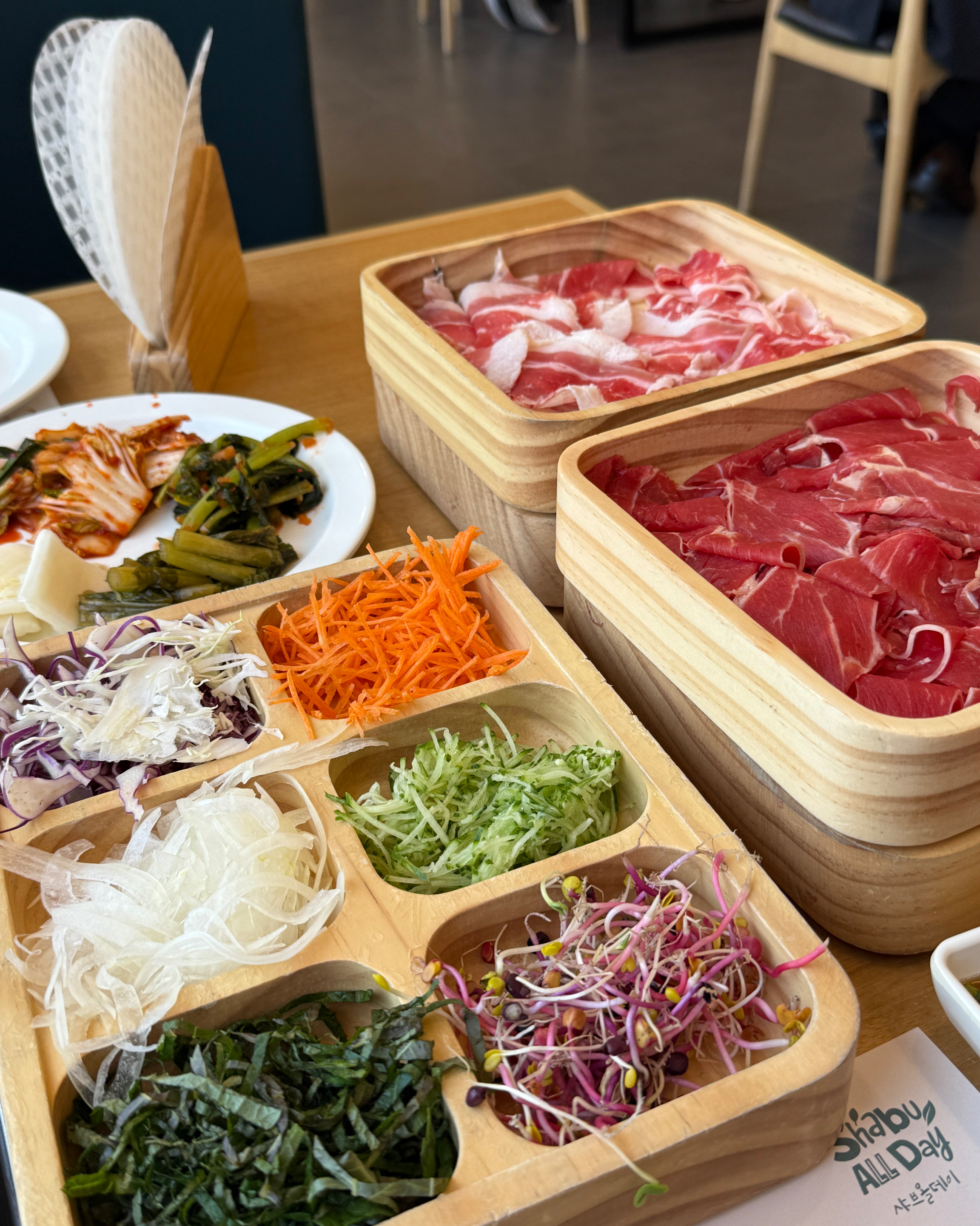 신장개업한 곳인지 채소가 전부 깔끔 신선해서 너무 좋았어요🫶 - 하남검단산 맛집 샤브올데이 하남검단산점