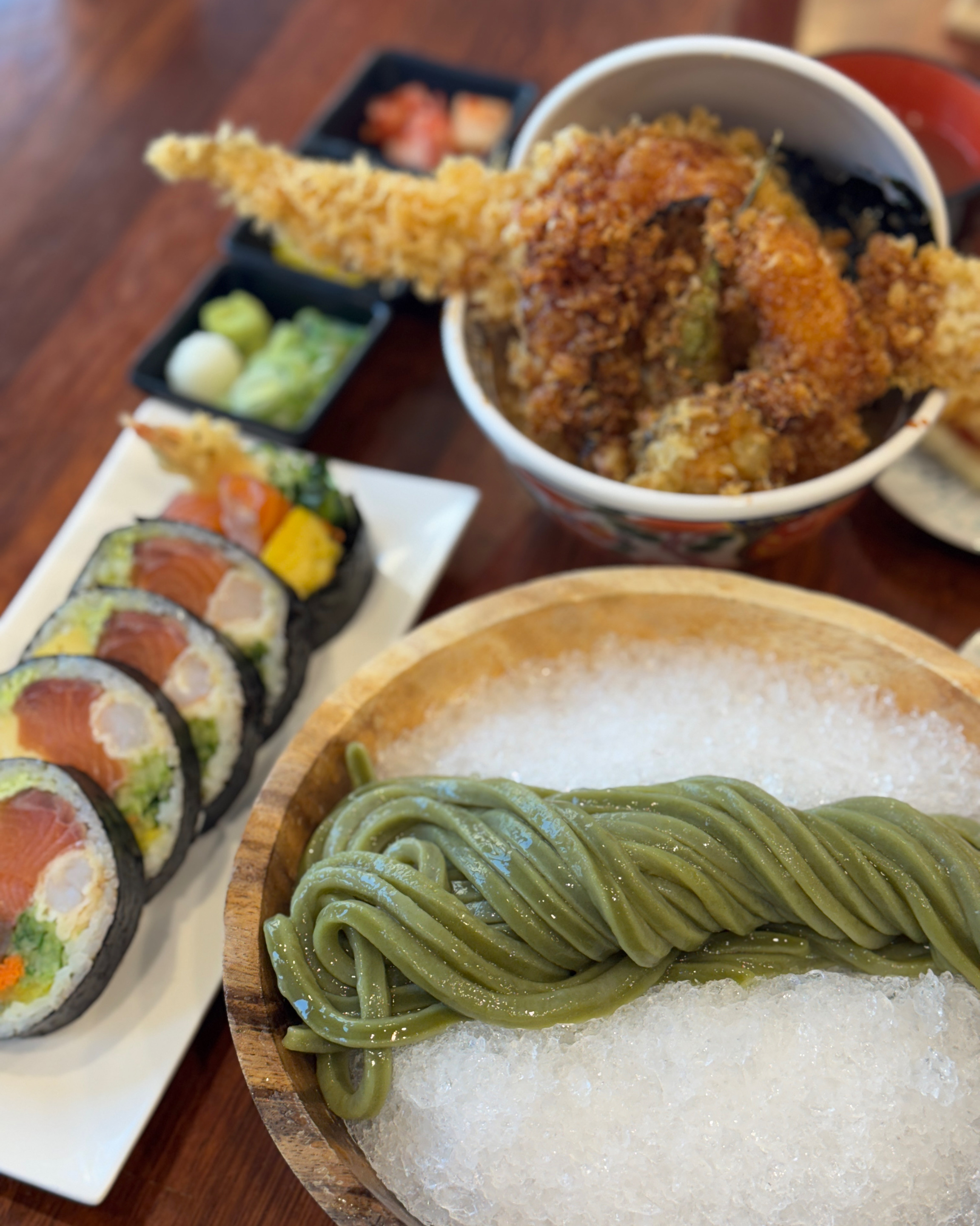 말차맛이 쪼온득하게 났던 자루 우동과 후또마키 갈치튀김 텐동까지 !!!!!!!! 너무 맛있