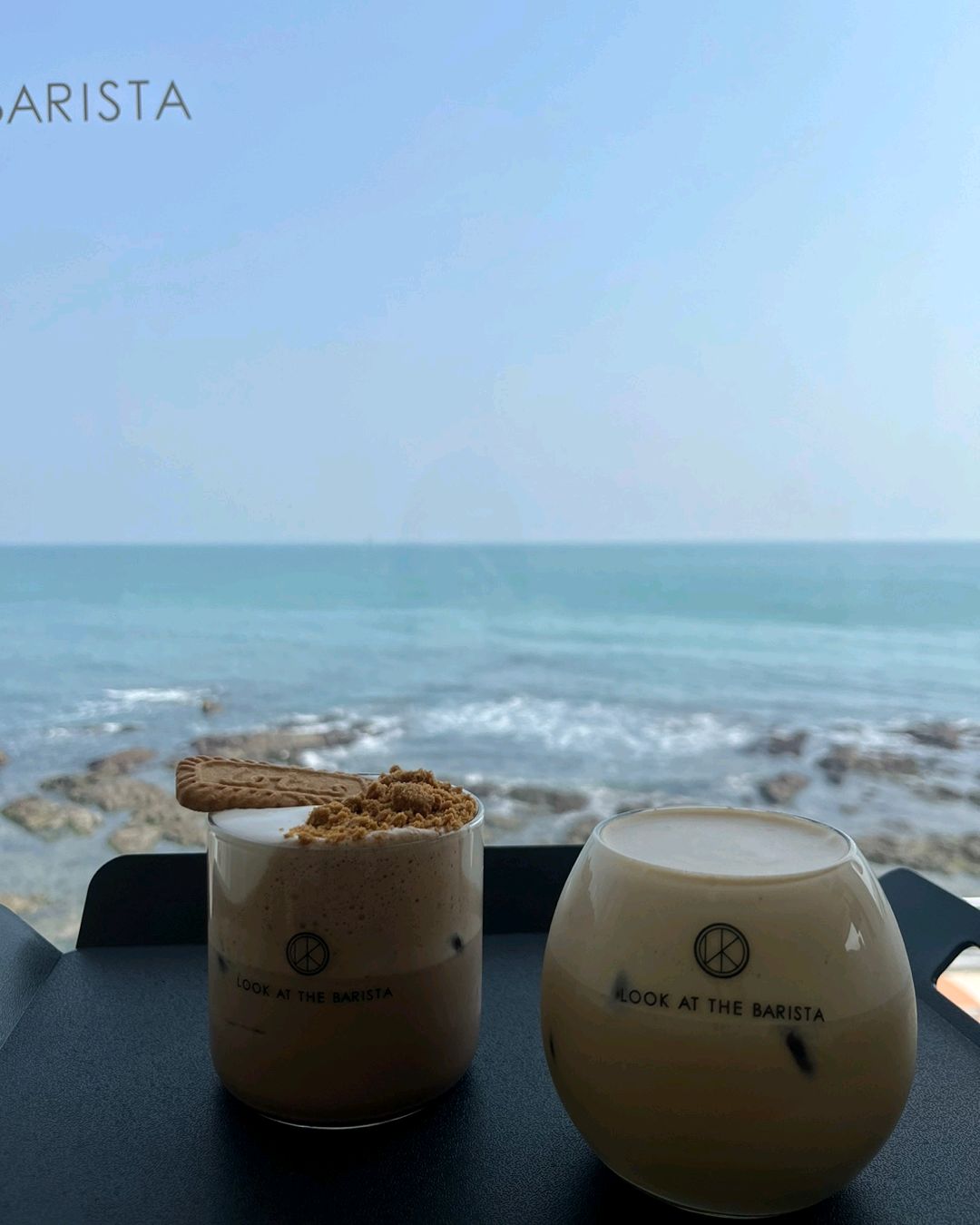 송정 오션뷰카페 원탑 👍🏻 - 송정 맛집 룩앳더바리스타 송정 구덕포점