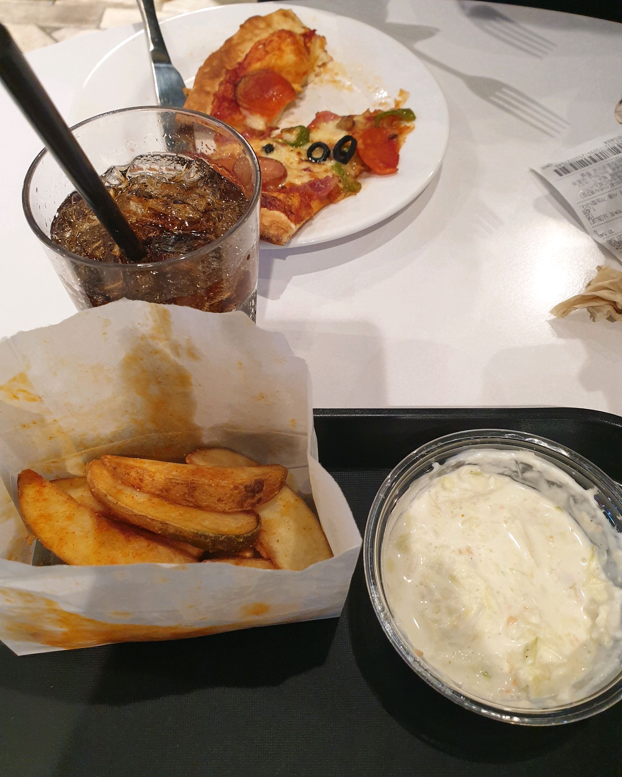싱글세트 시켰는데 구성 괜찮네요 - 발산역 맛집 피자몰 NC강서점