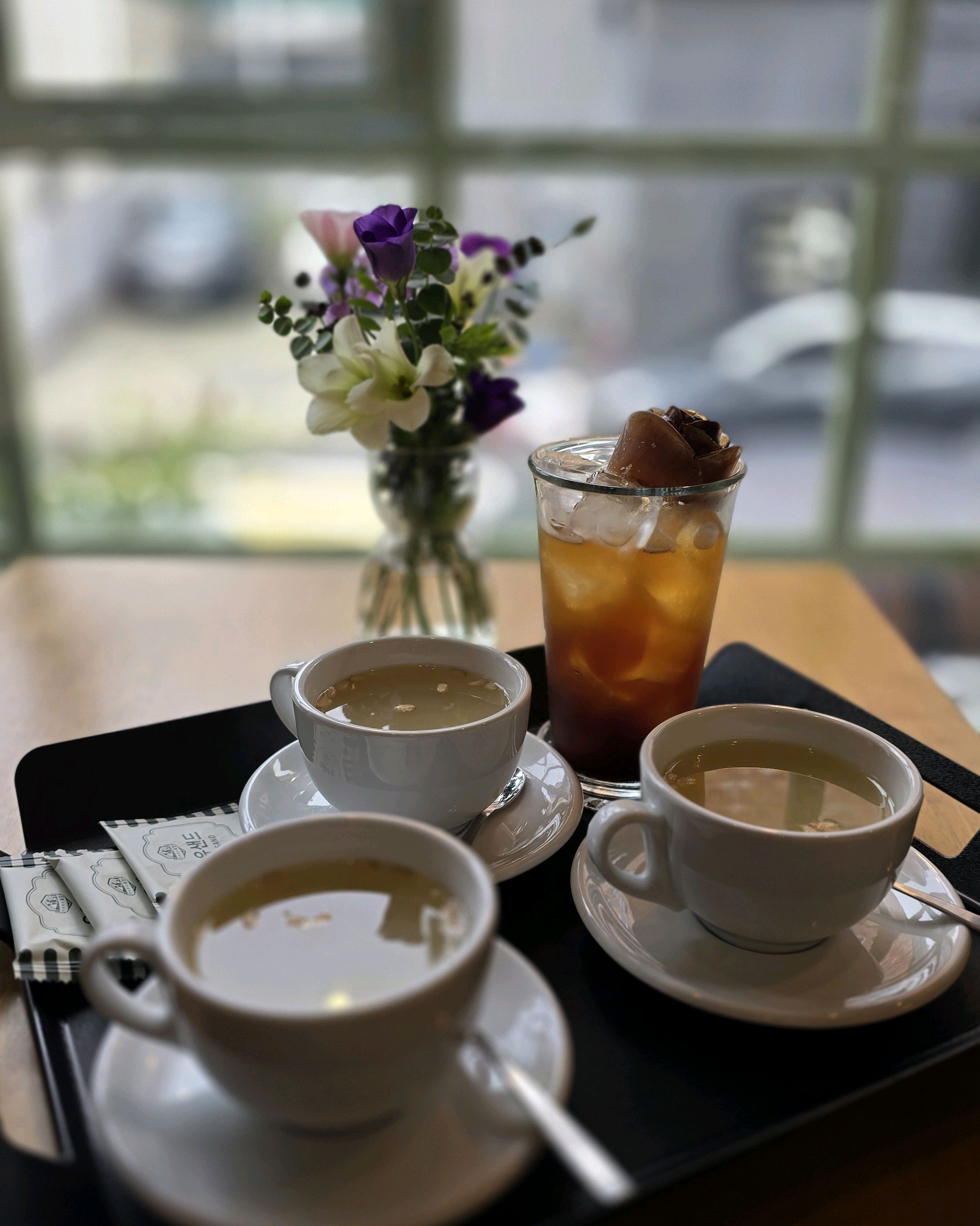 Iced tea with an espresso shot