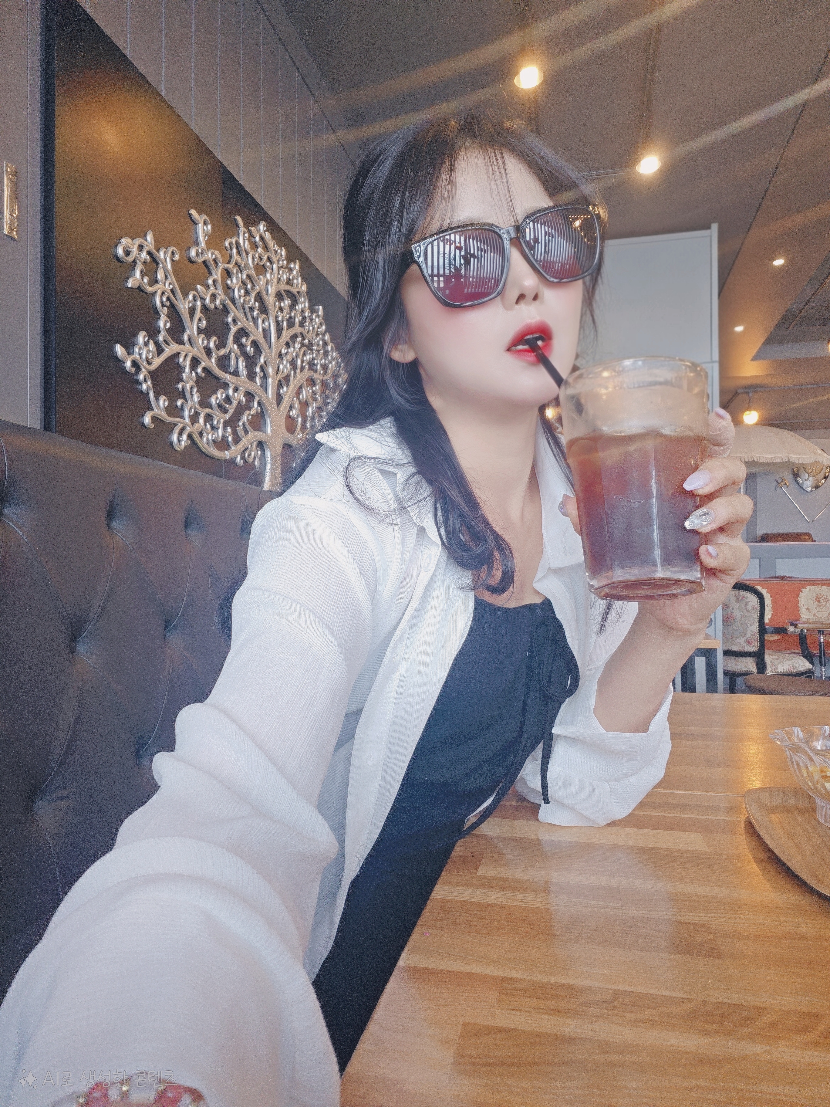 커피를 마시는 여성