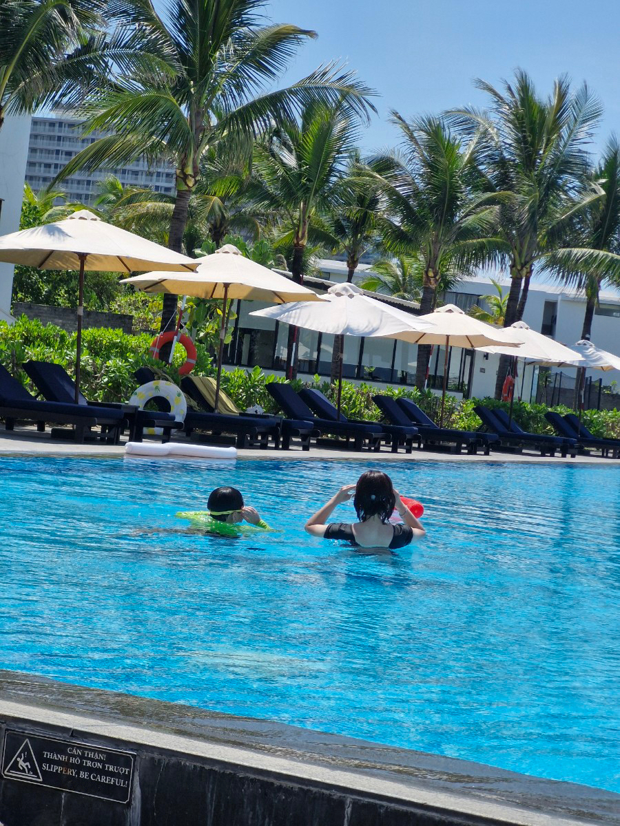 바나나 나무와 수영장