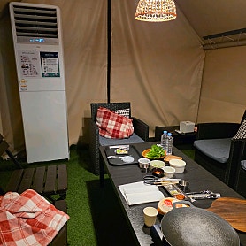 용인 캠프쿡 텐트 내부 세팅 모습