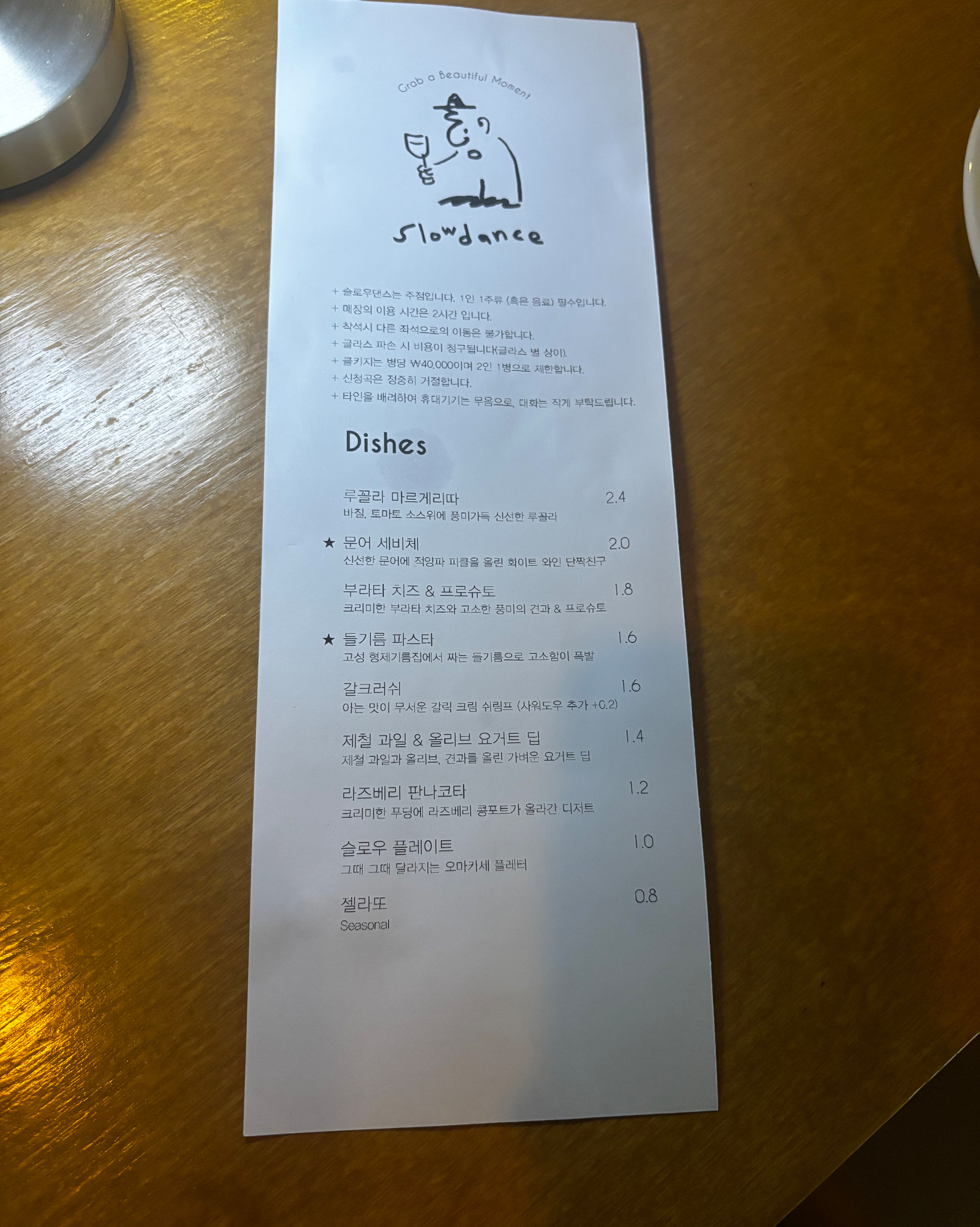 Menu board