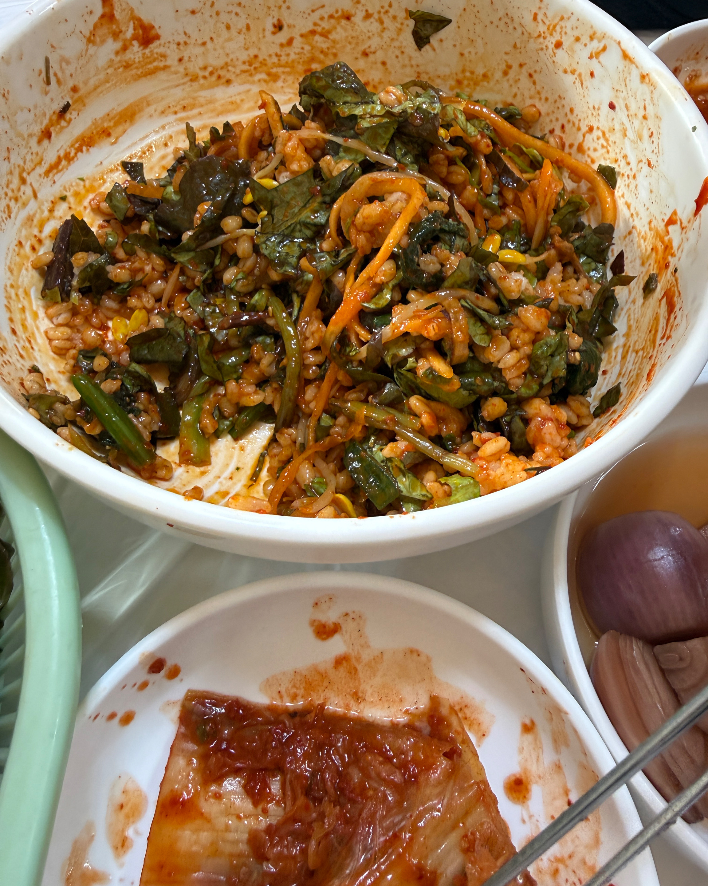 김치와 비빔밥 재료