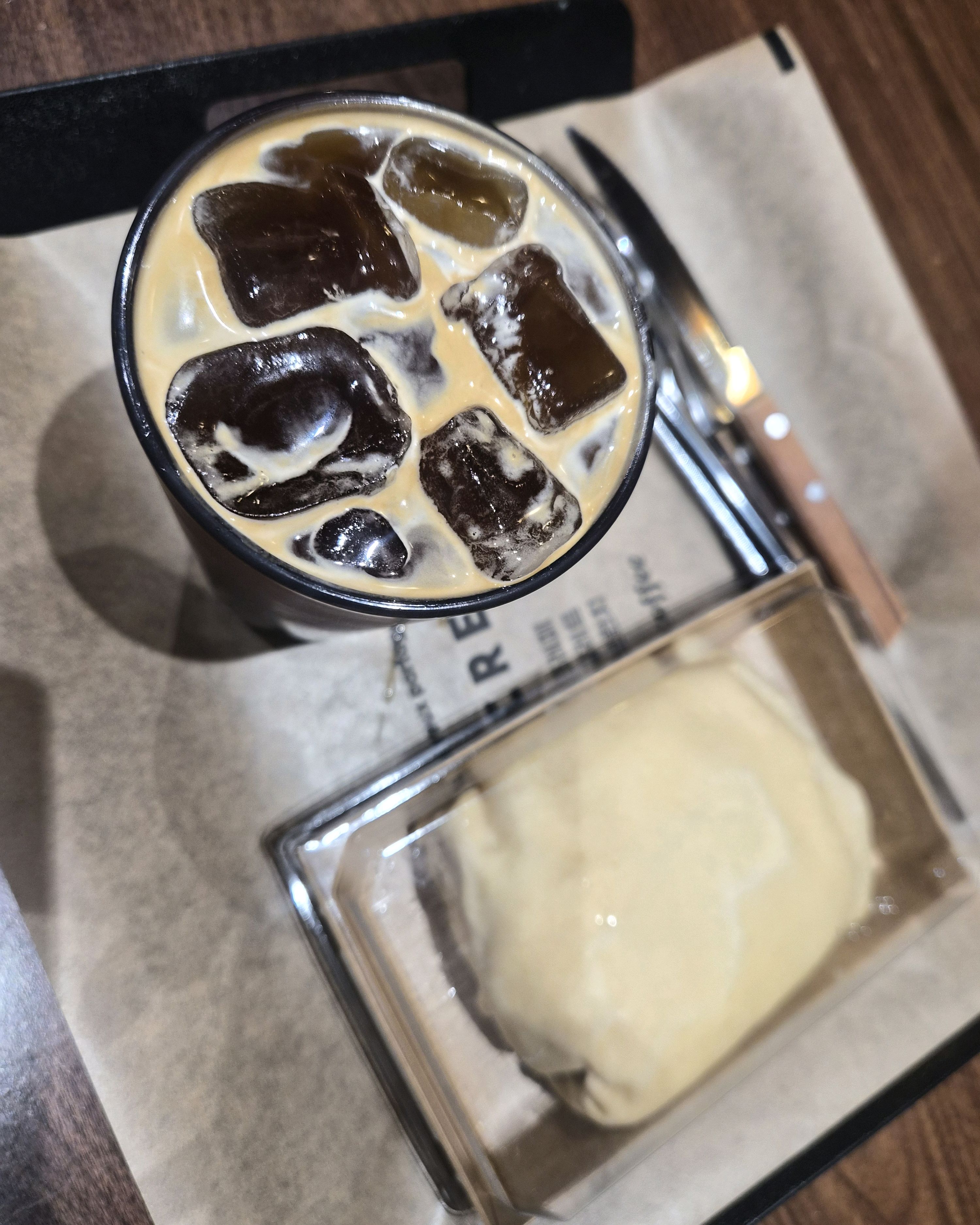 Iced tea with an espresso shot
