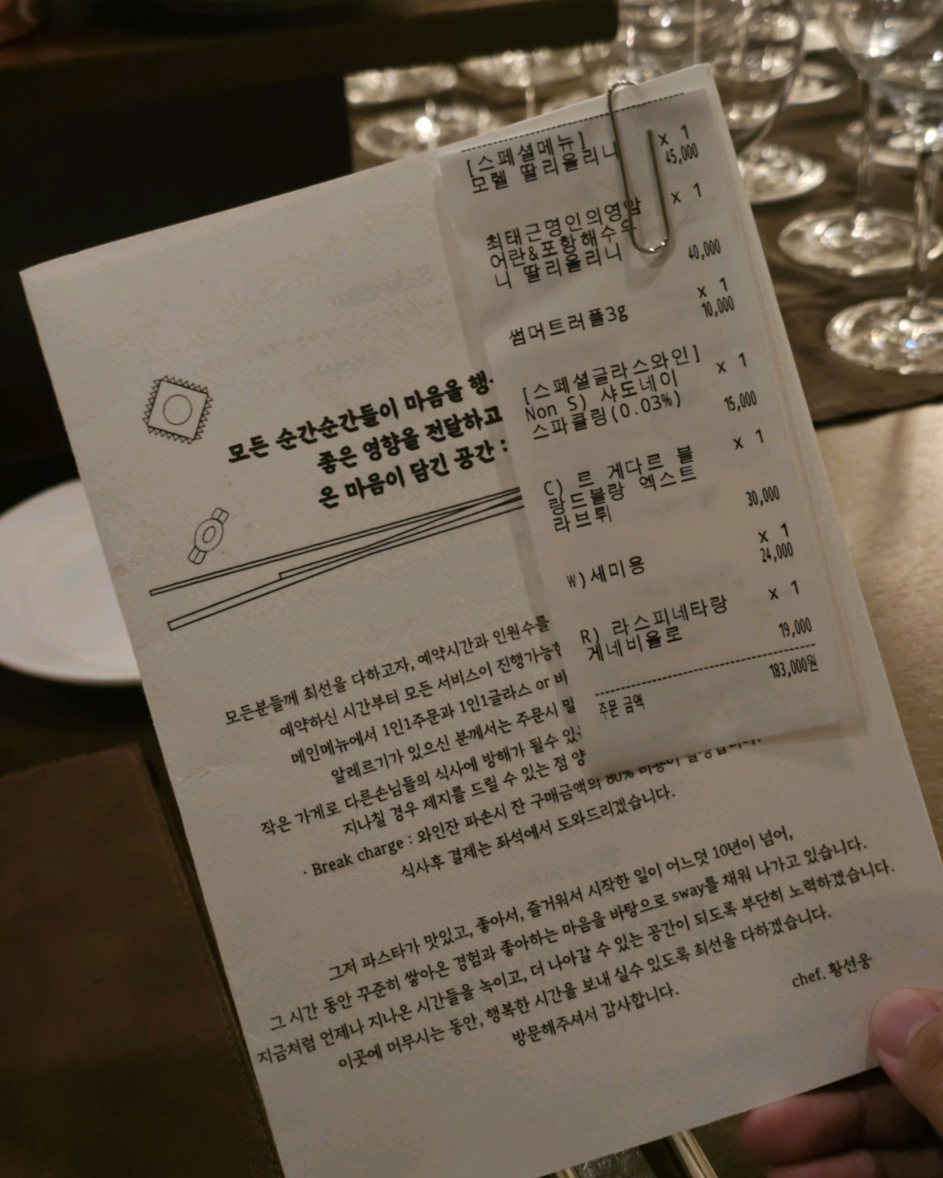 Menu board