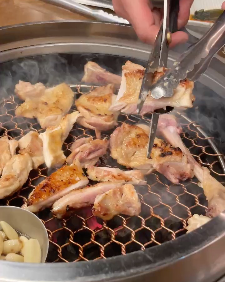 고양이가 있는 야외 테이블